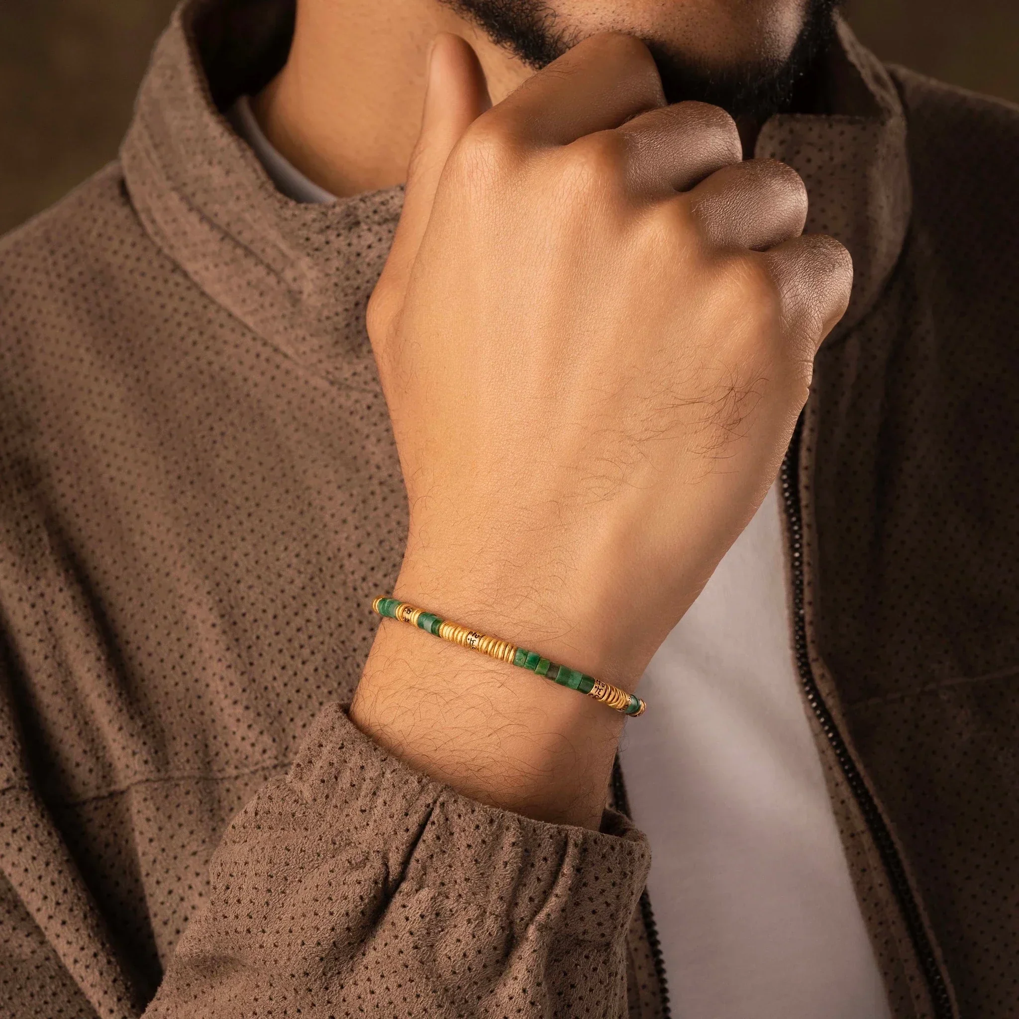 Powerful Presence - Jade Heishi Mantra Bracelet - Image 2