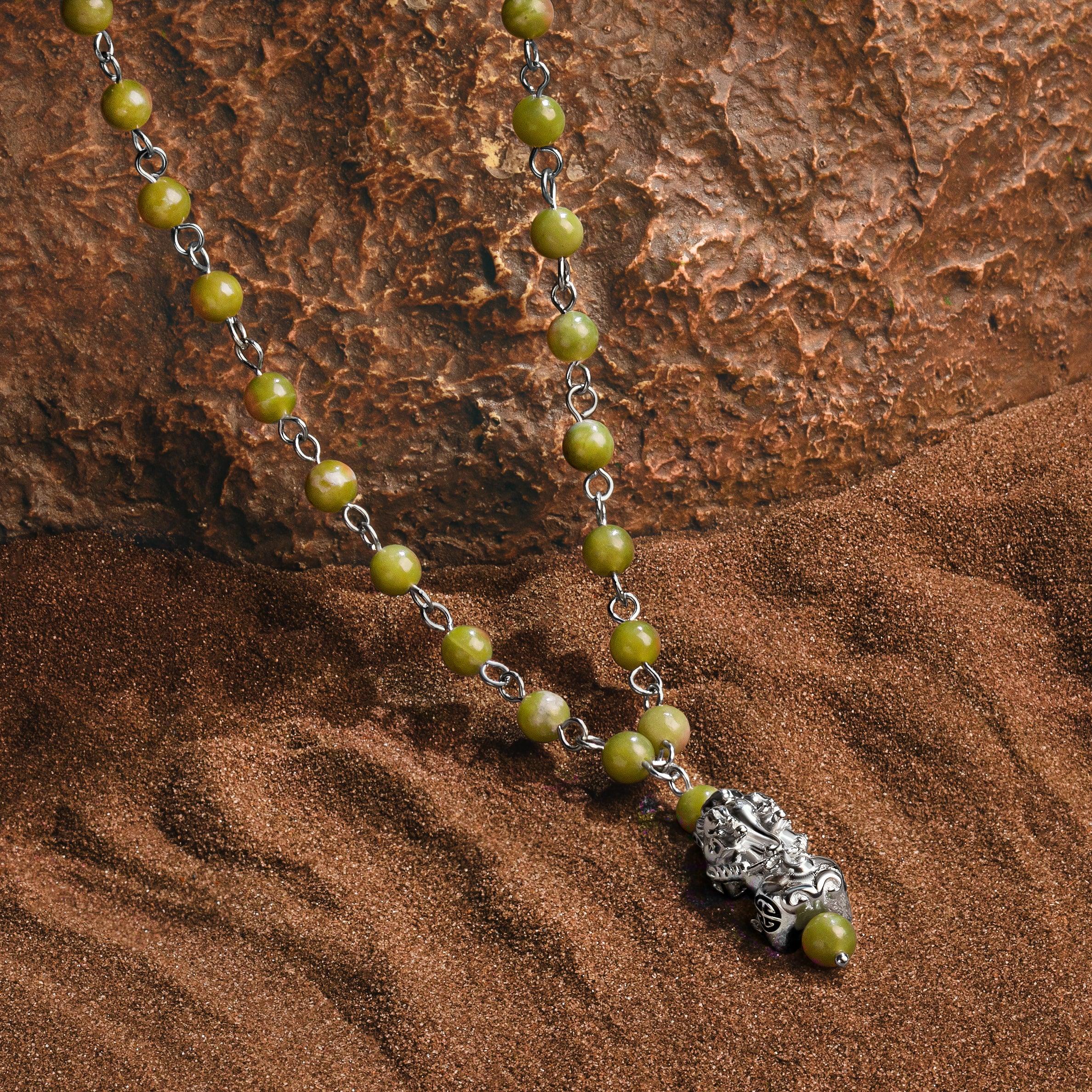 Powerful Warrior - Jade Dragon Charm Necklace