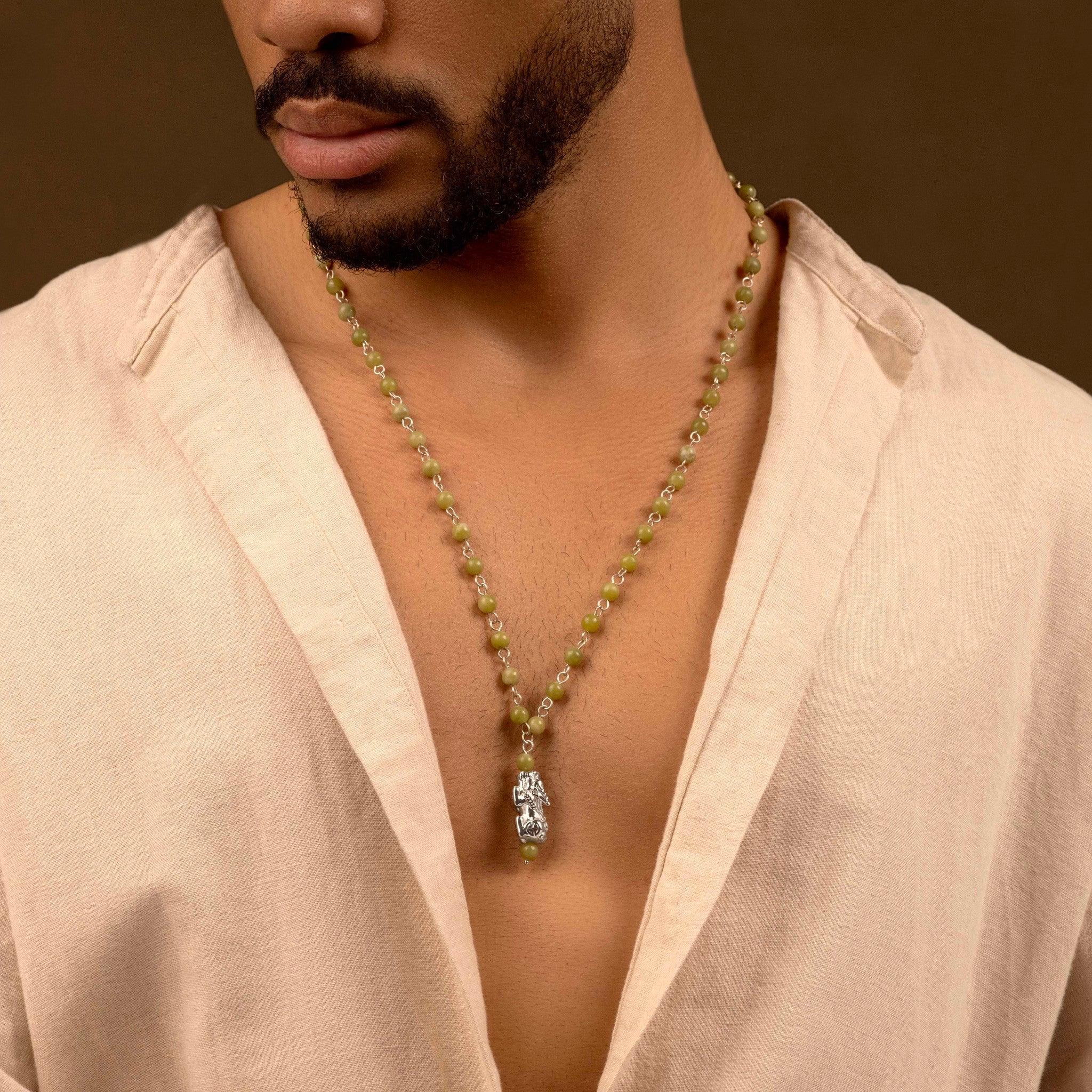 Powerful Warrior - Jade Dragon Charm Necklace - Image 2