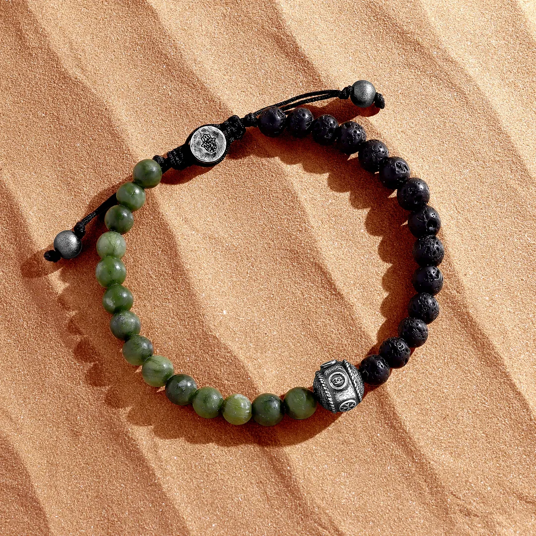 Prosperity Flow Lava & Jade Multi-Symbol Bracelet