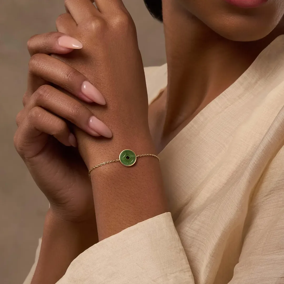 Prosperity Line Jade Coin Bracelet - Image 5