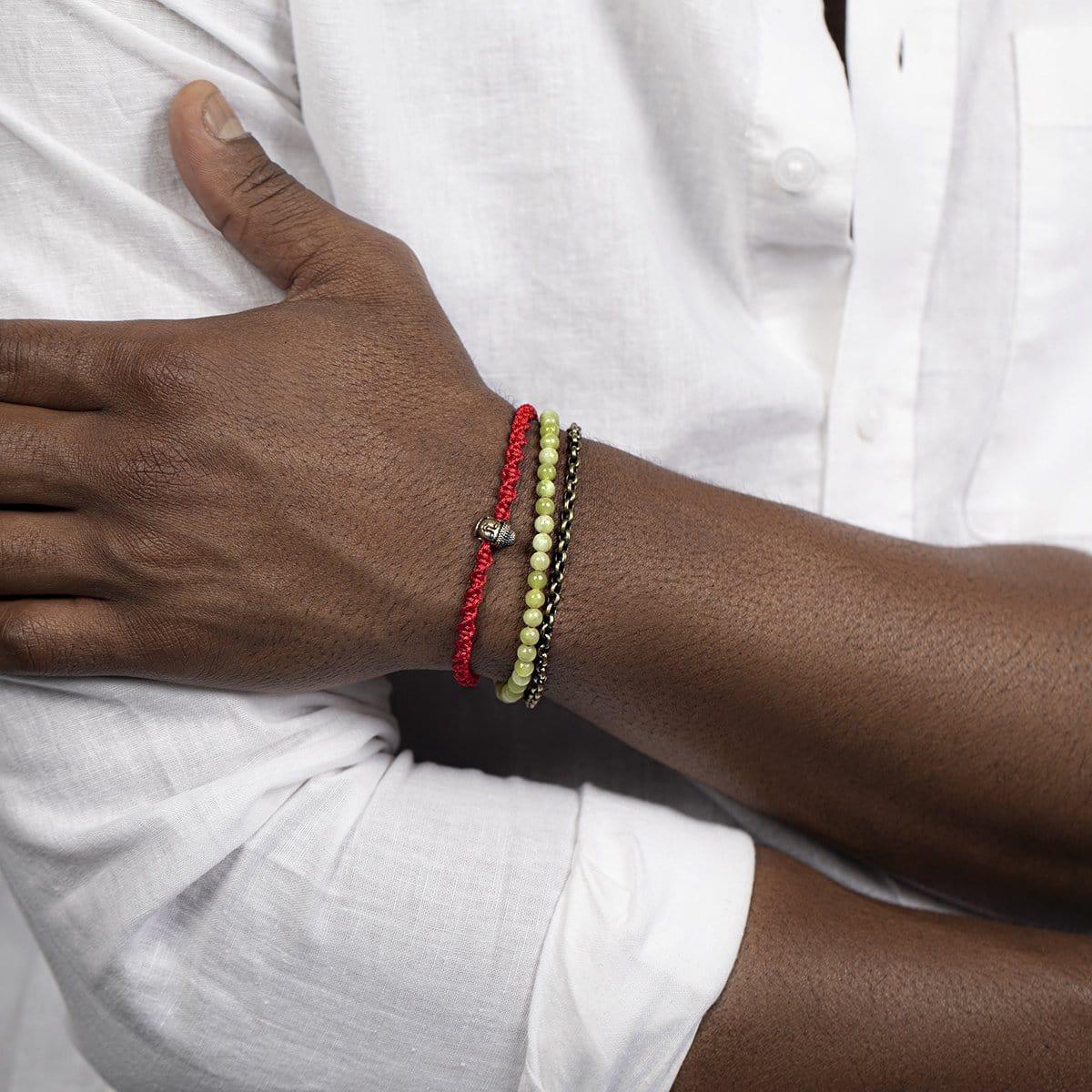Prosperous Promise - Jade Buddha Red String Bracelet - Image 2