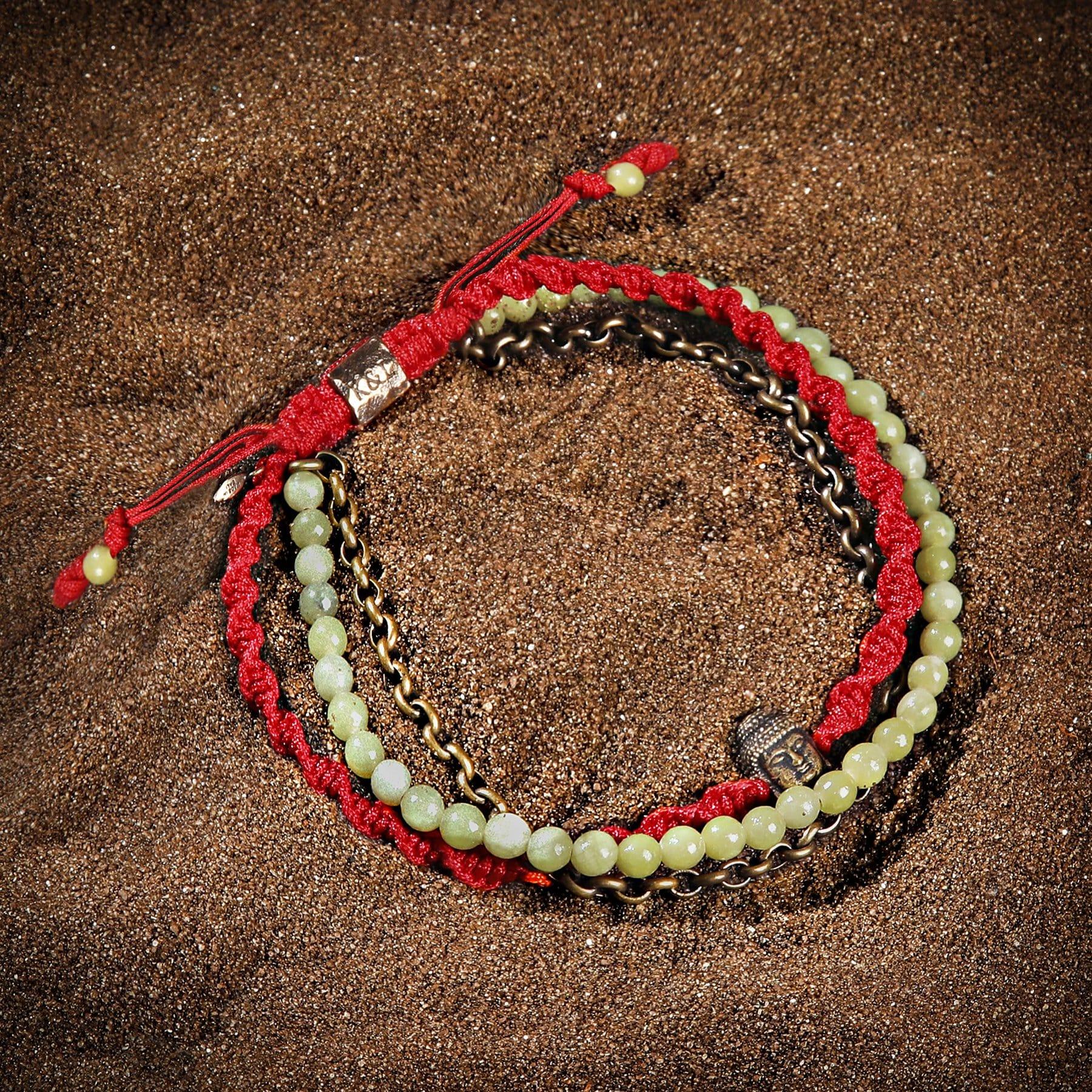Prosperous Promise - Jade Buddha Red String Bracelet - Image 3