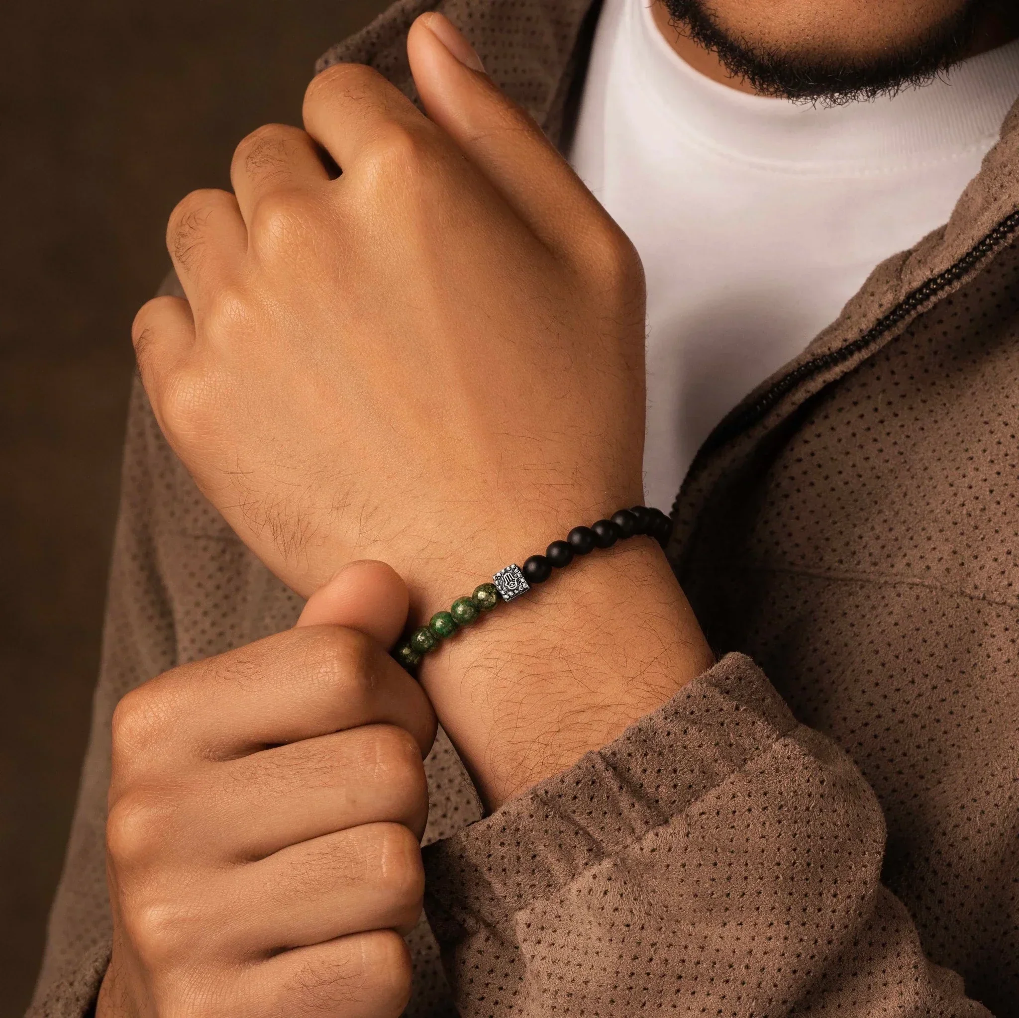 Prosperous Protection - Multi Stone Hamsa Bracelet - Image 2