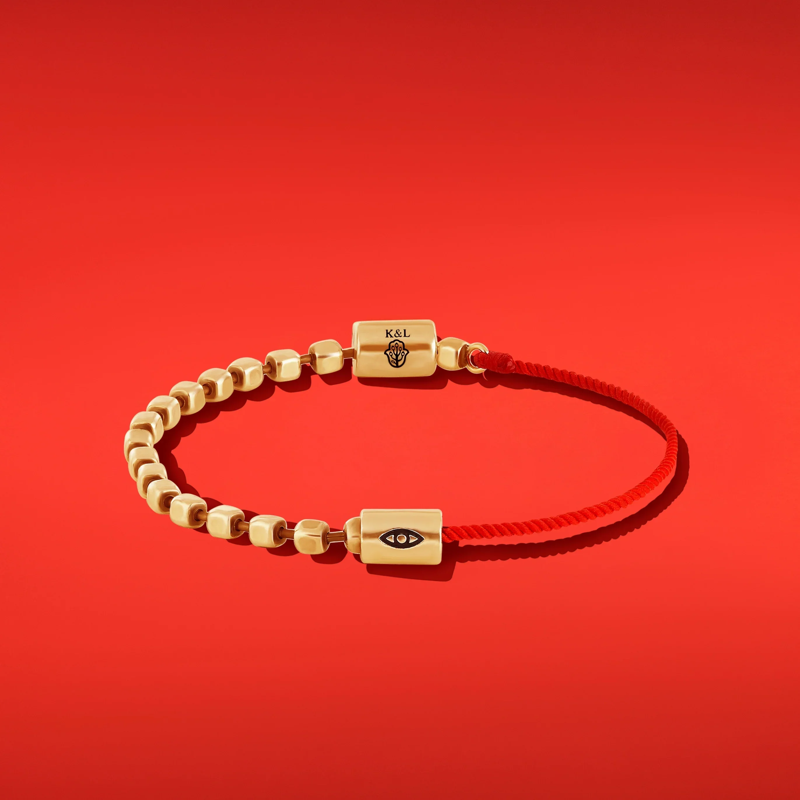Prosperous Vibration Men's Gold Red String Evil Eye Bracelet