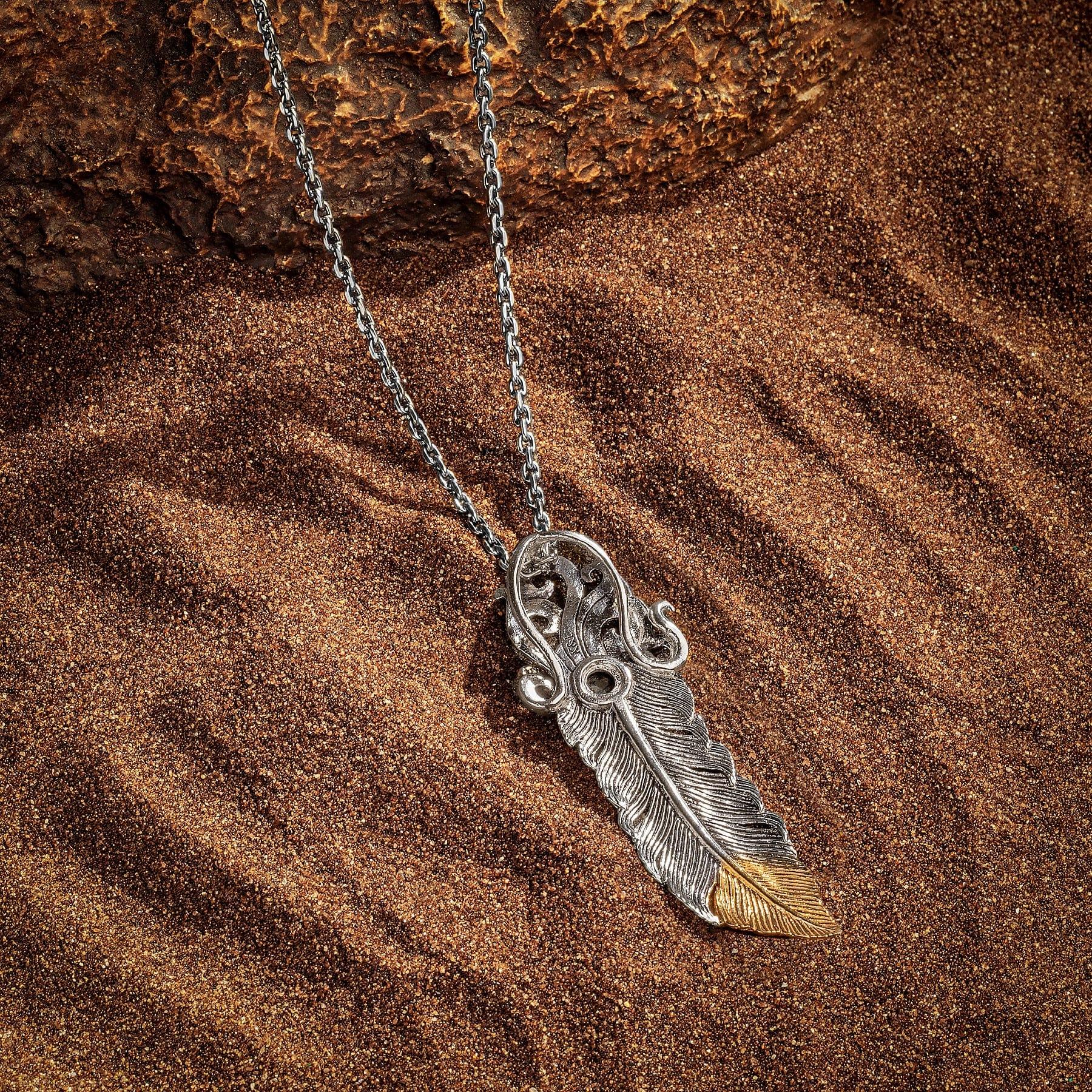 Protect & Shield - Horus Feather Black Onyx Pendant Necklace - Image 3