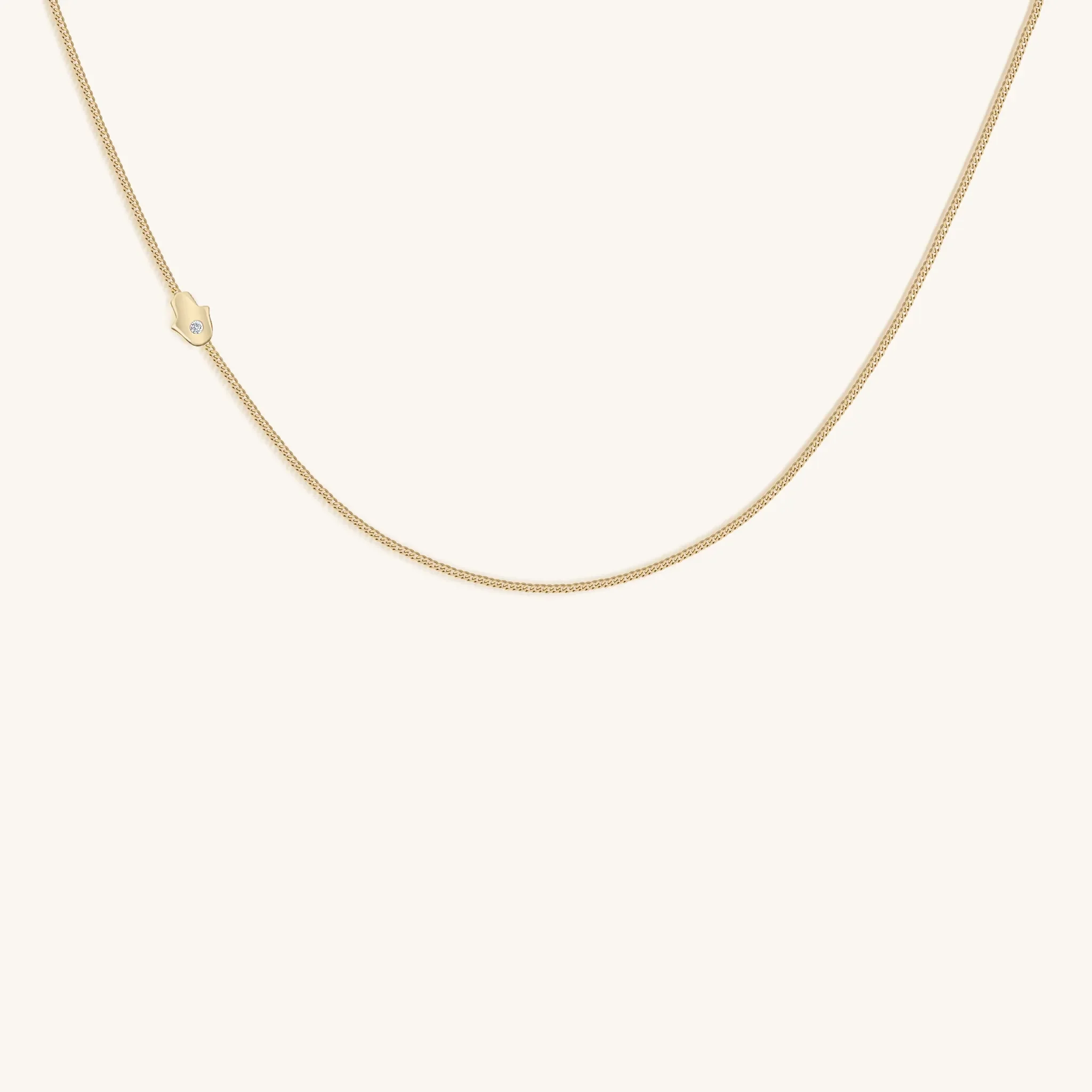 Protected Being 14K Gold Hamsa Hand Necklace