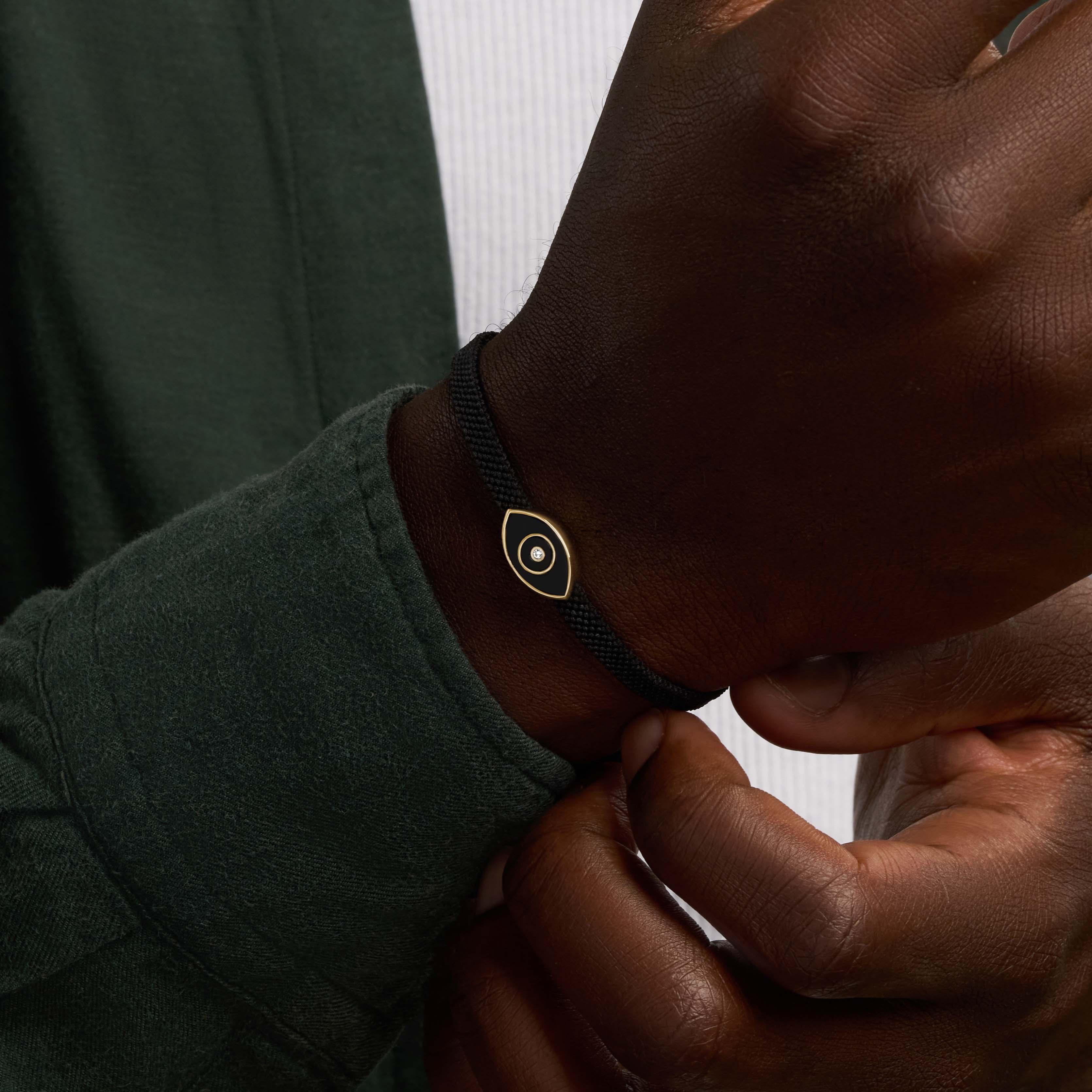 Protective Gaze Onyx Evil Eye Black String Bracelet - Image 2