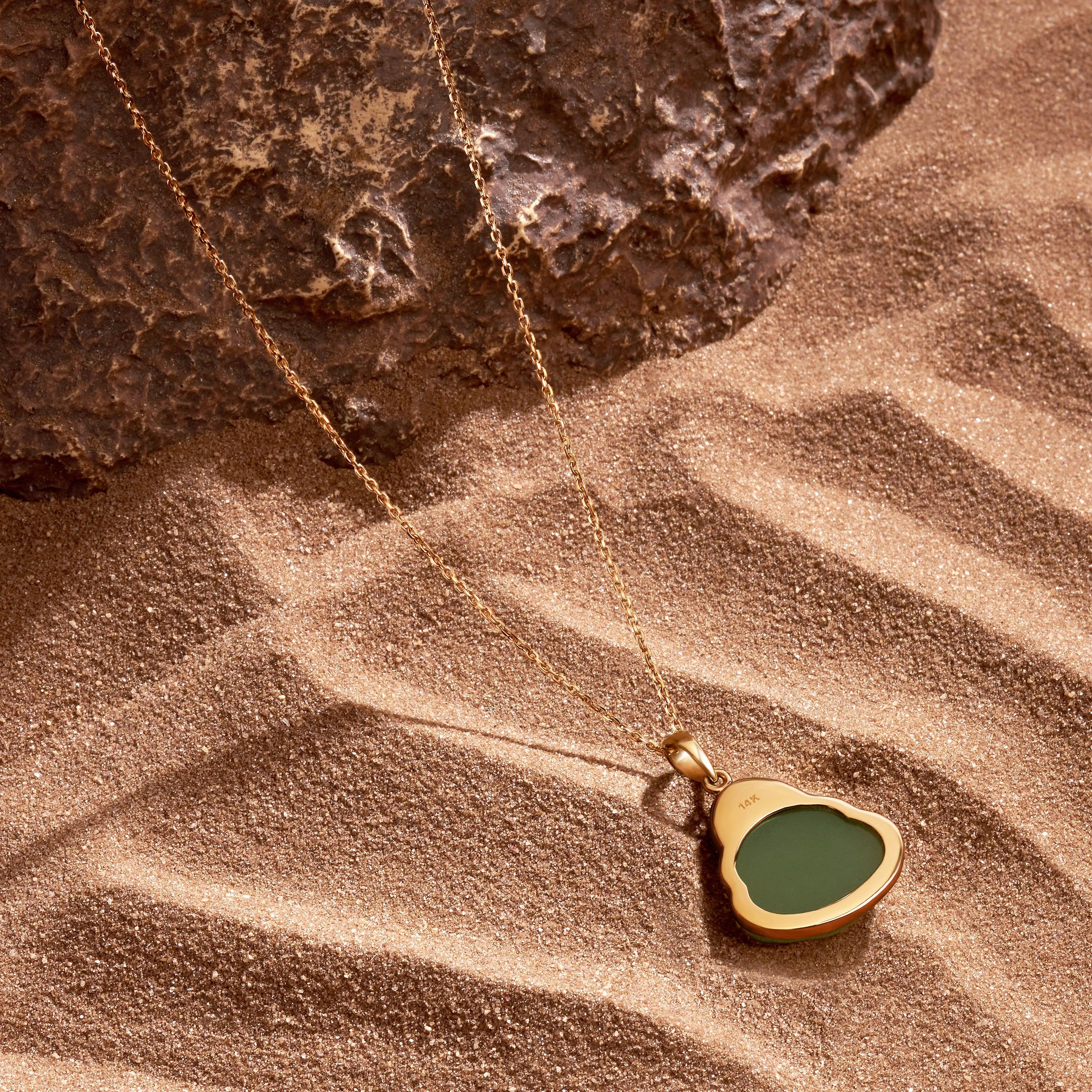 Reaching Nirvana 14K Gold Jade Buddha Necklace - Image 6