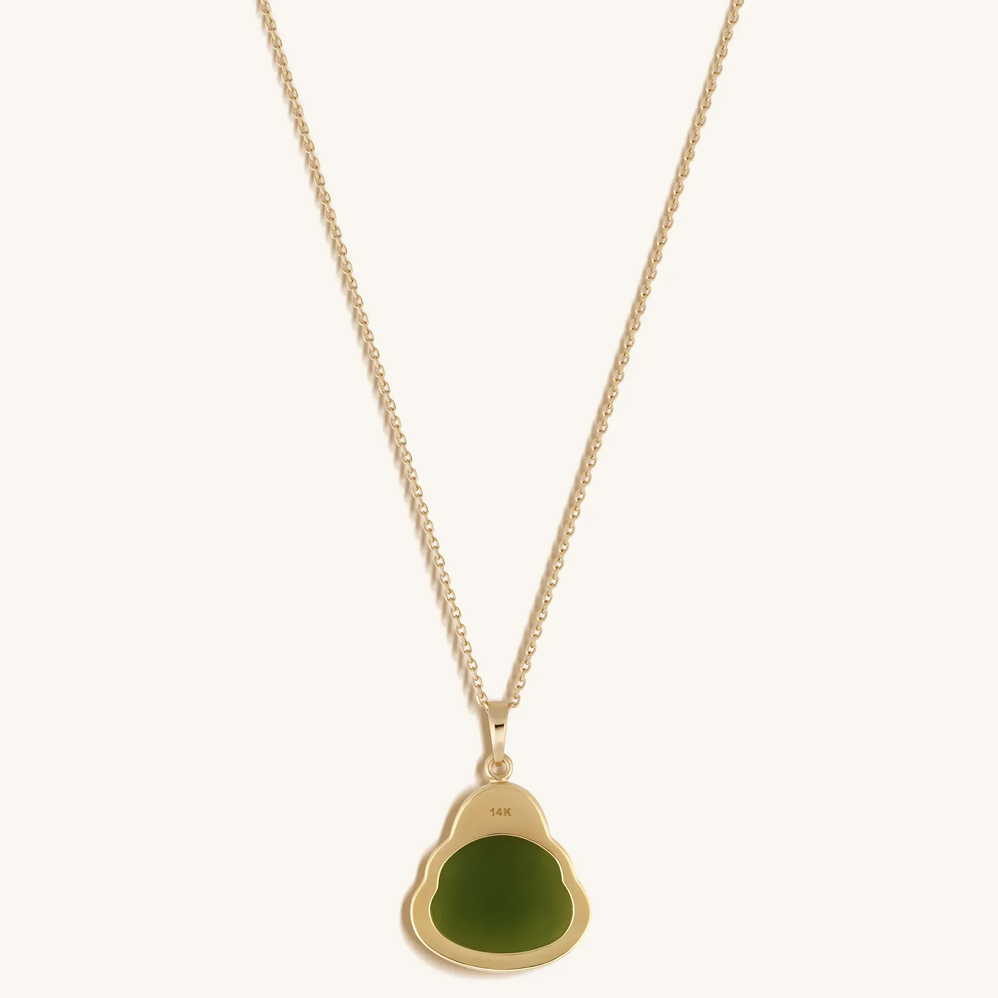 Reaching Nirvana 14K Gold Jade Buddha Necklace - Image 7