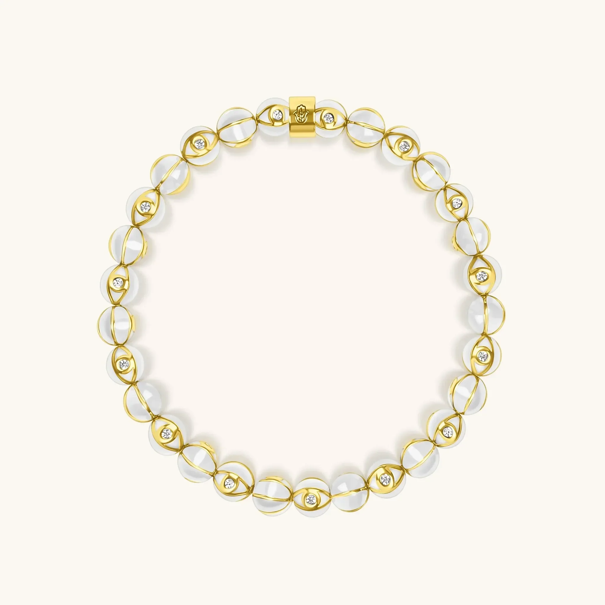 Pure Spirit - White Enamel Evil Eye Charm Bracelet