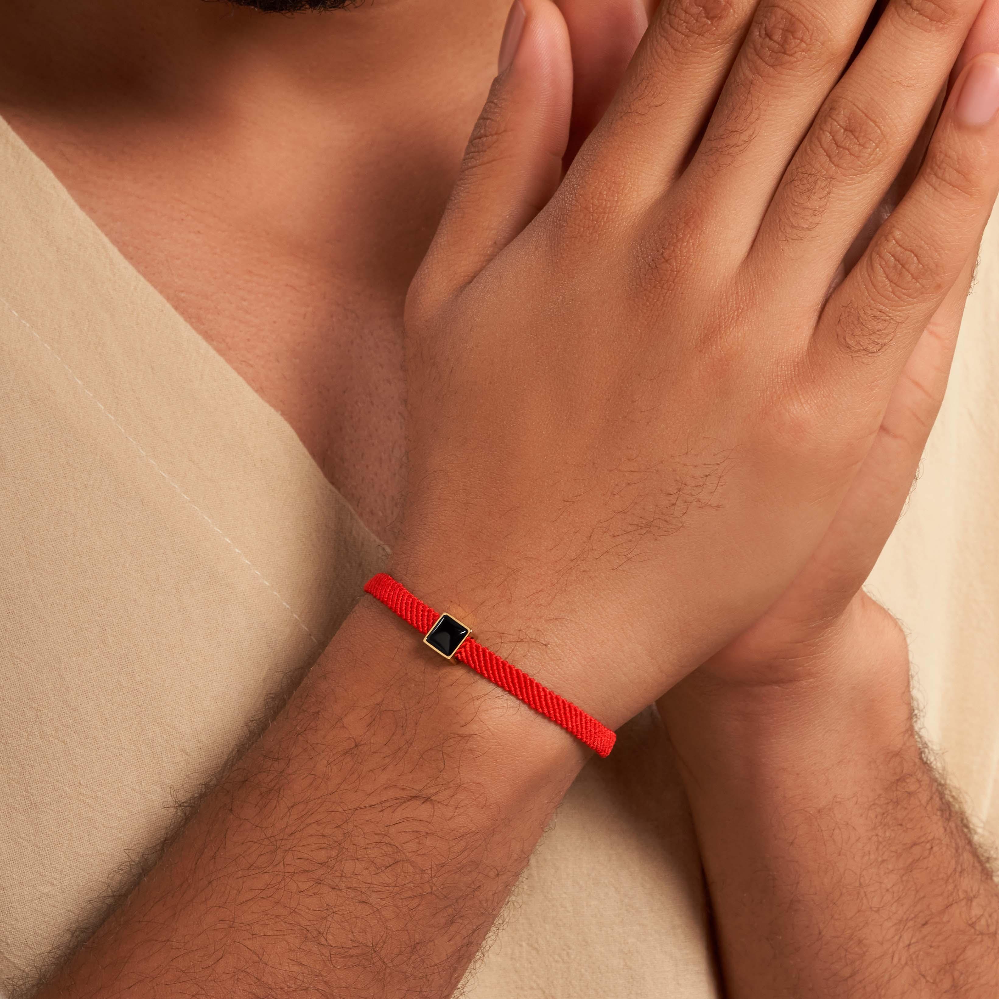Resilient Renewal - Onyx Red String Bracelet - Image 4