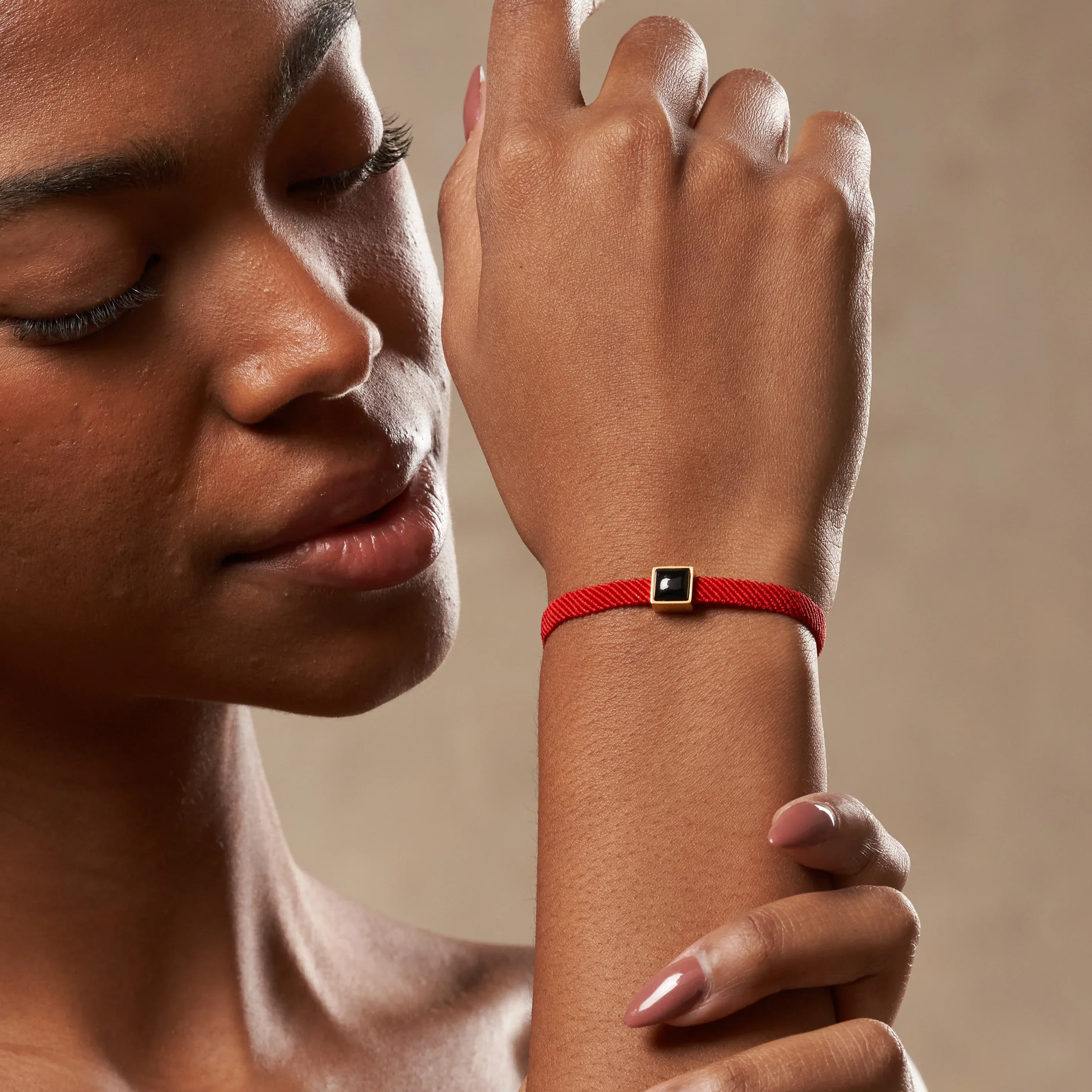 Resilient Renewal - Onyx Red String Bracelet - Image 6