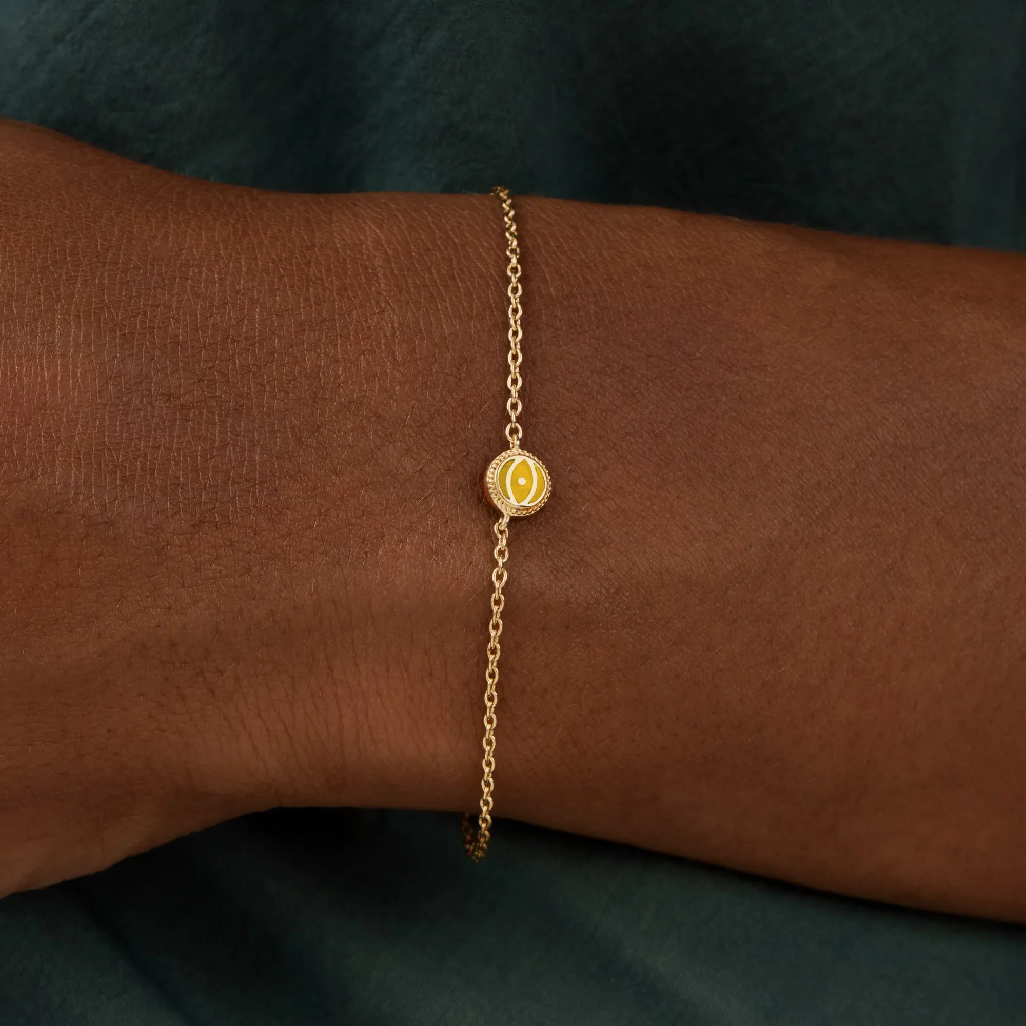 Radiance Keeper - Citrine November Birthstone Evil Eye Gold Bracelet - Image 2