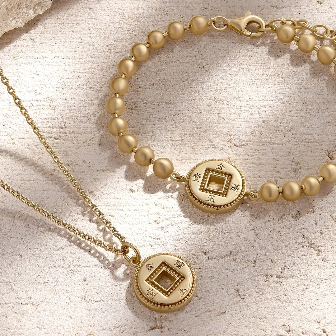 Radiant Fortune Gold Lucky Coin Necklace - Image 3
