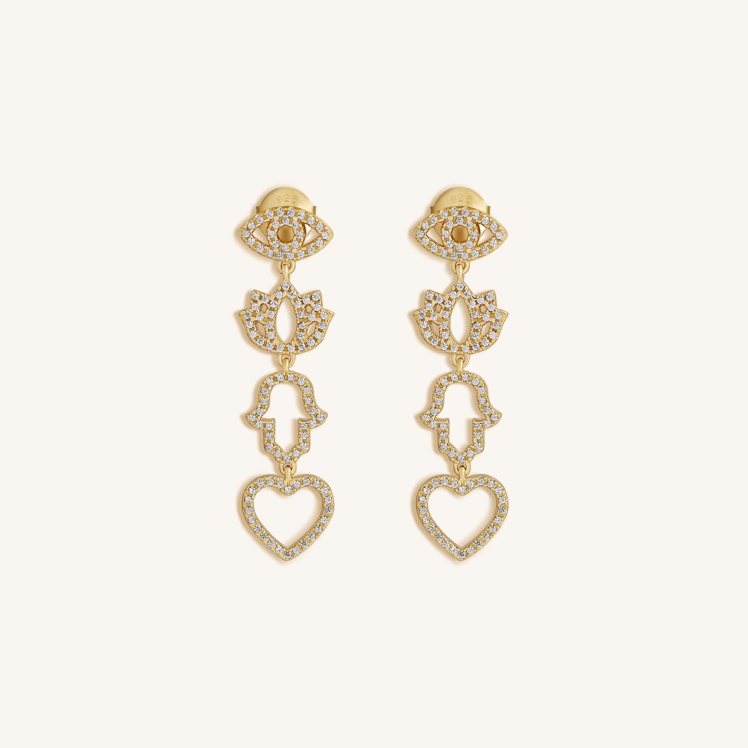 Radiant Insight Multi-Charm Dangle Earrings
