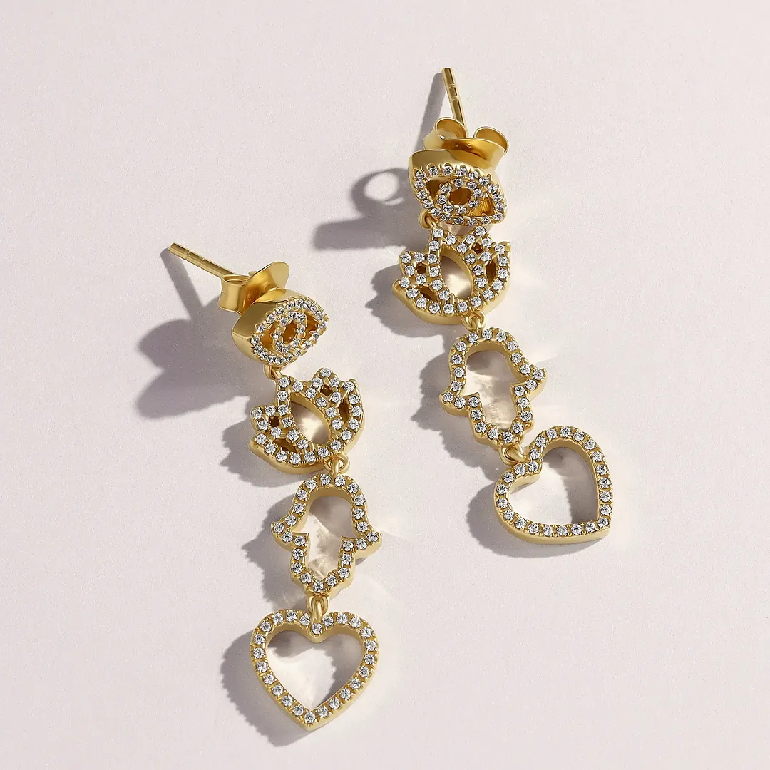 Radiant Insight Multi-Charm Dangle Earrings - Image 3