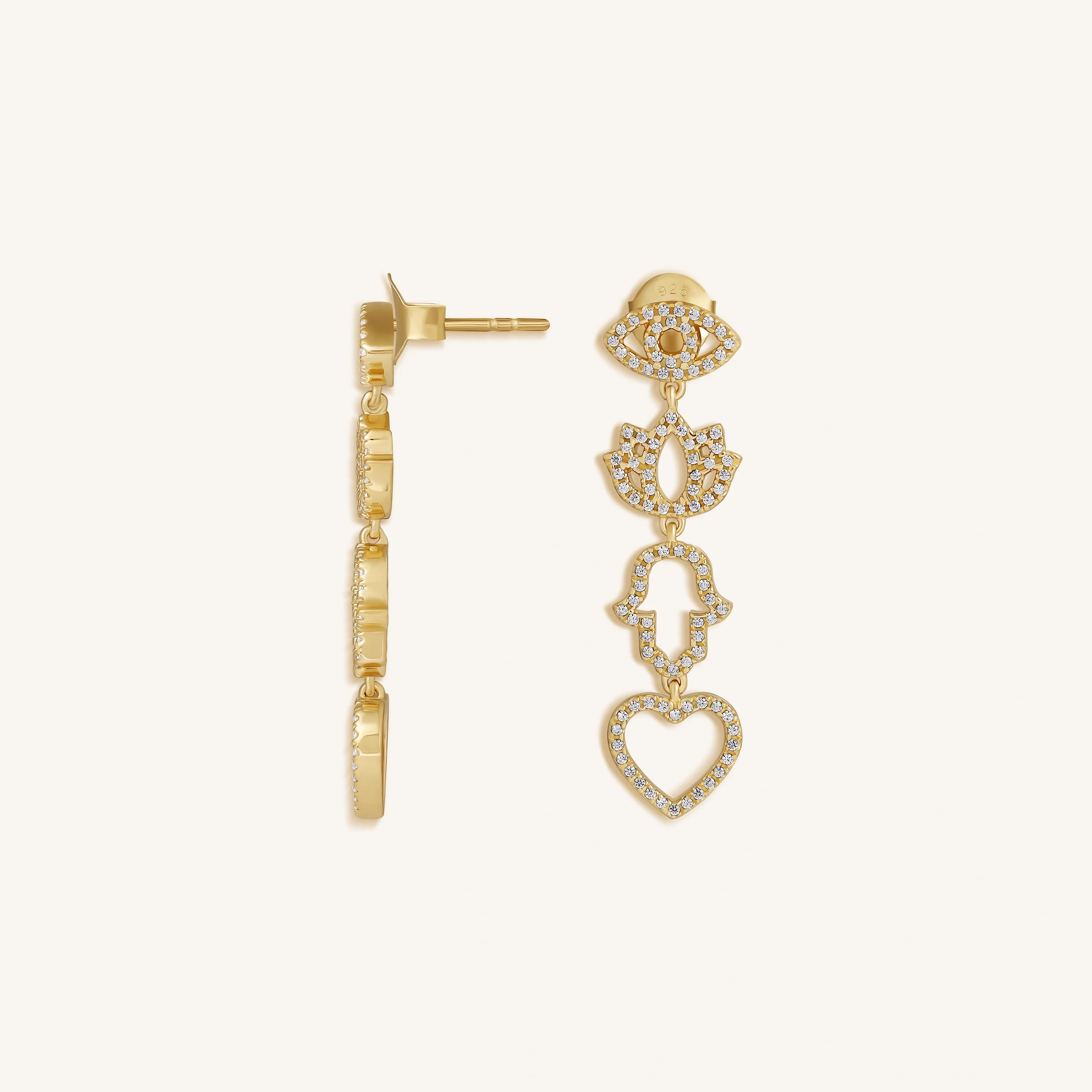 Radiant Insight Multi-Charm Dangle Earrings - Image 4