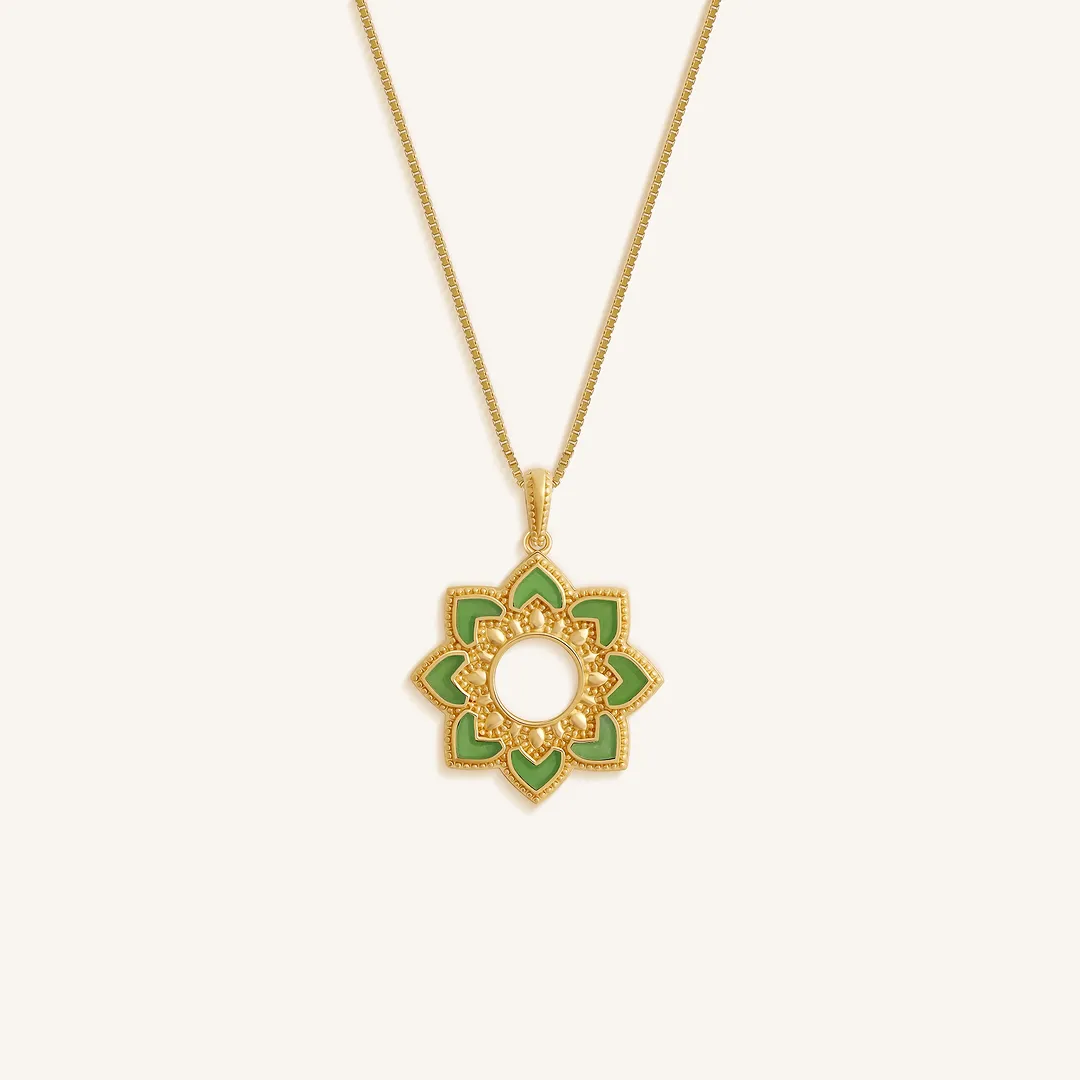Radiant Lotus Jade Harmony Necklace