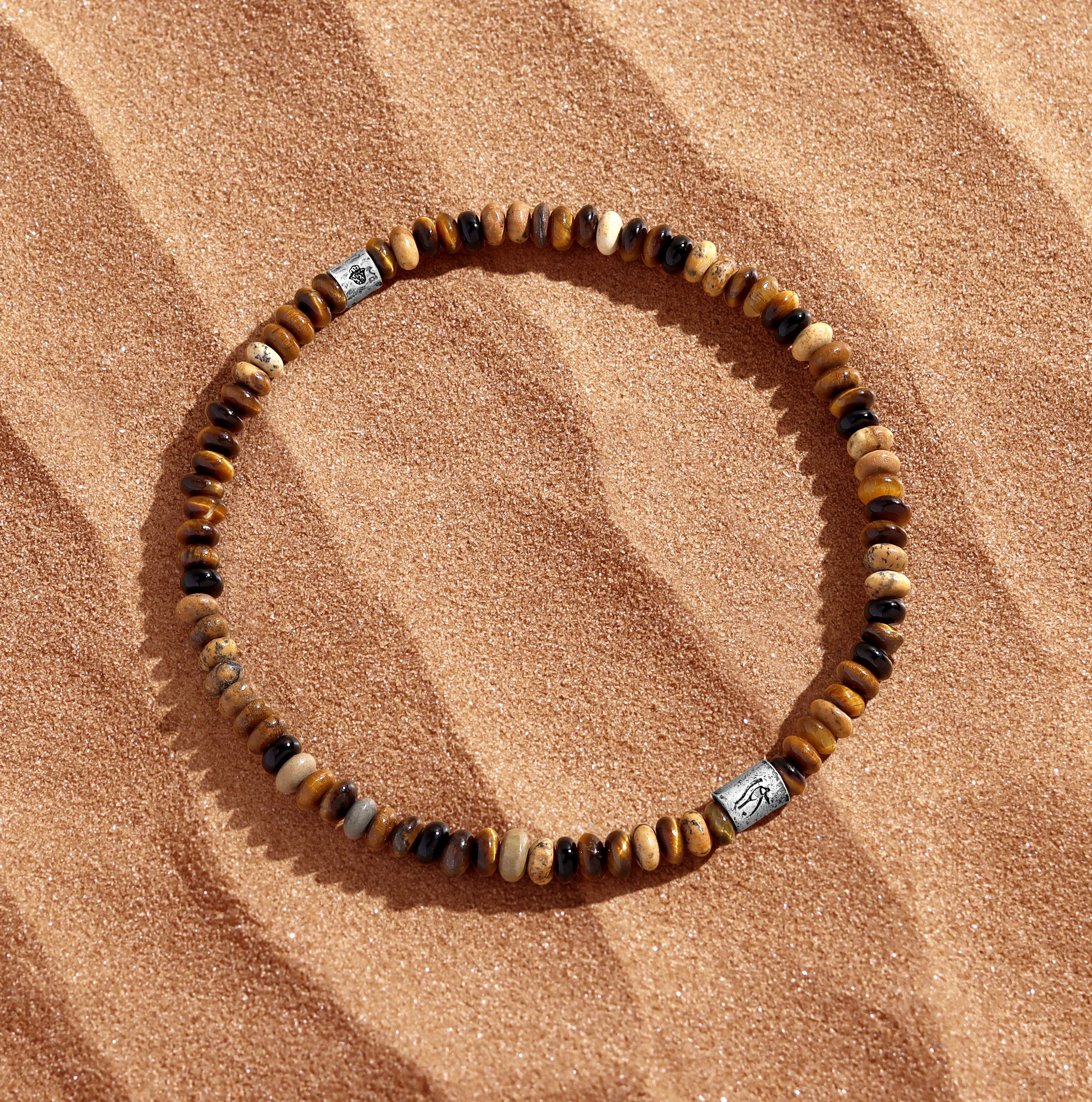 Reach Higher Multi-Symbol Tiger’s Eye, Jasper, and Onyx Bracelet