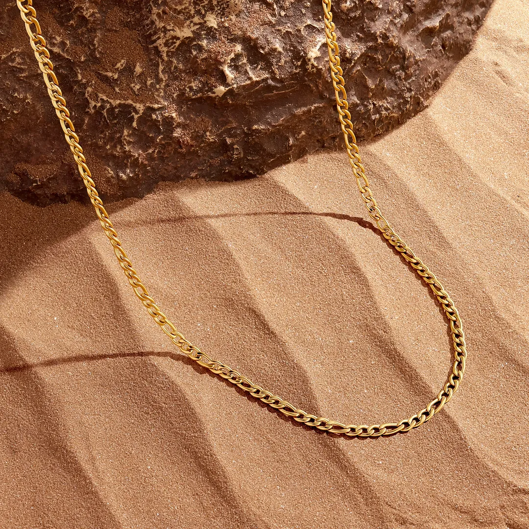 Refined Edge Figaro Stainless Steel Chain Necklace