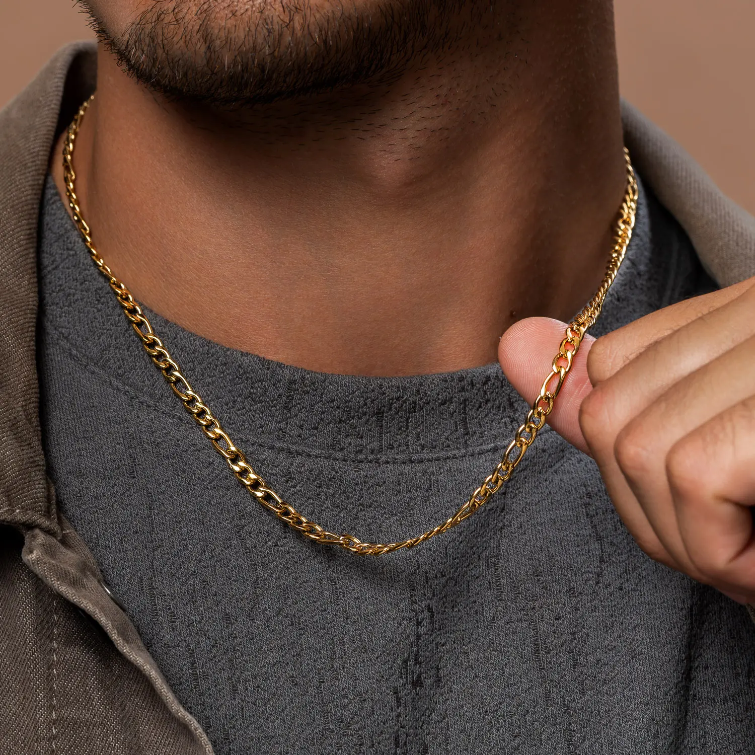 Refined Edge Figaro Stainless Steel Chain Necklace - Image 2