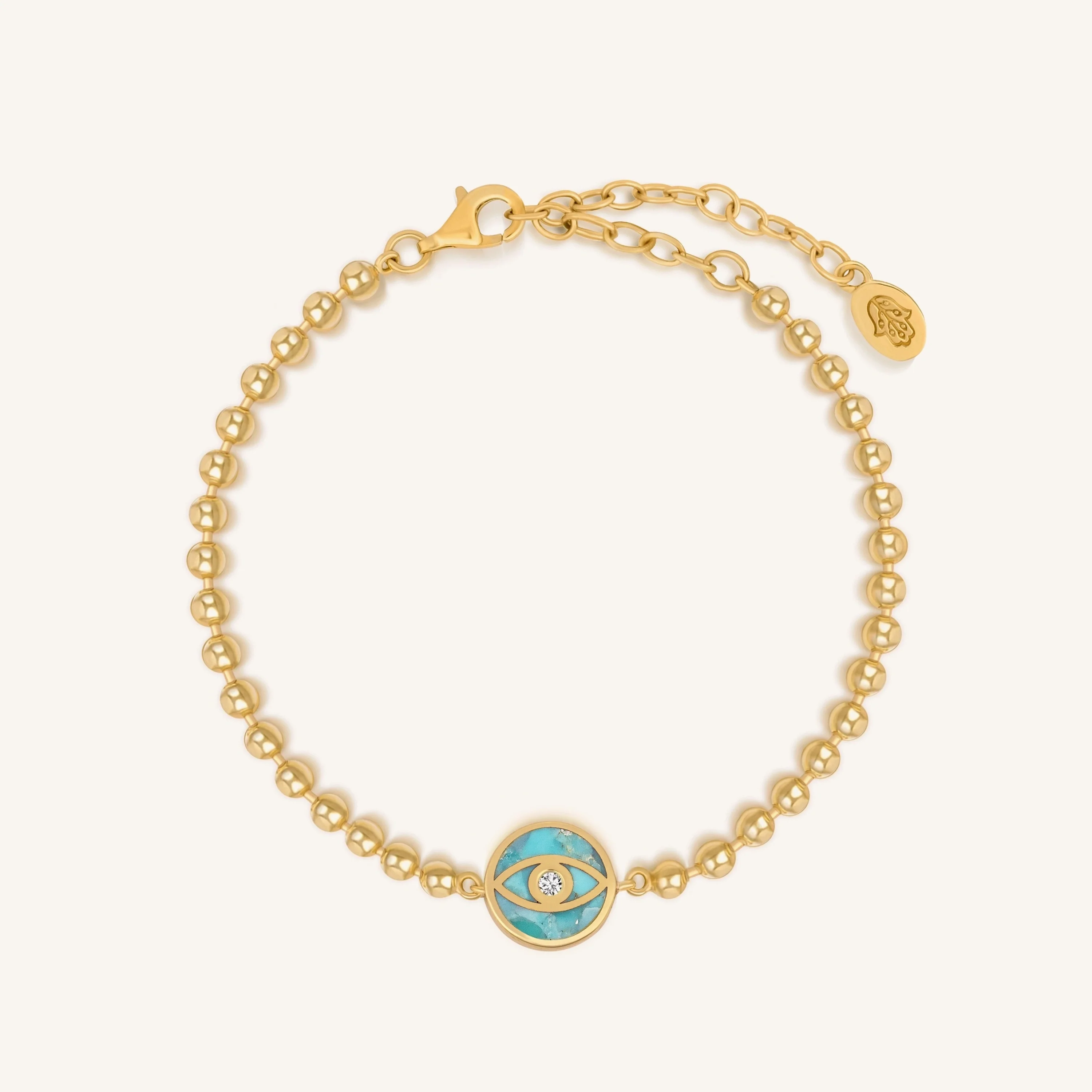 Rejuvenating Energy Turquoise Evil Eye Gold Bracelet