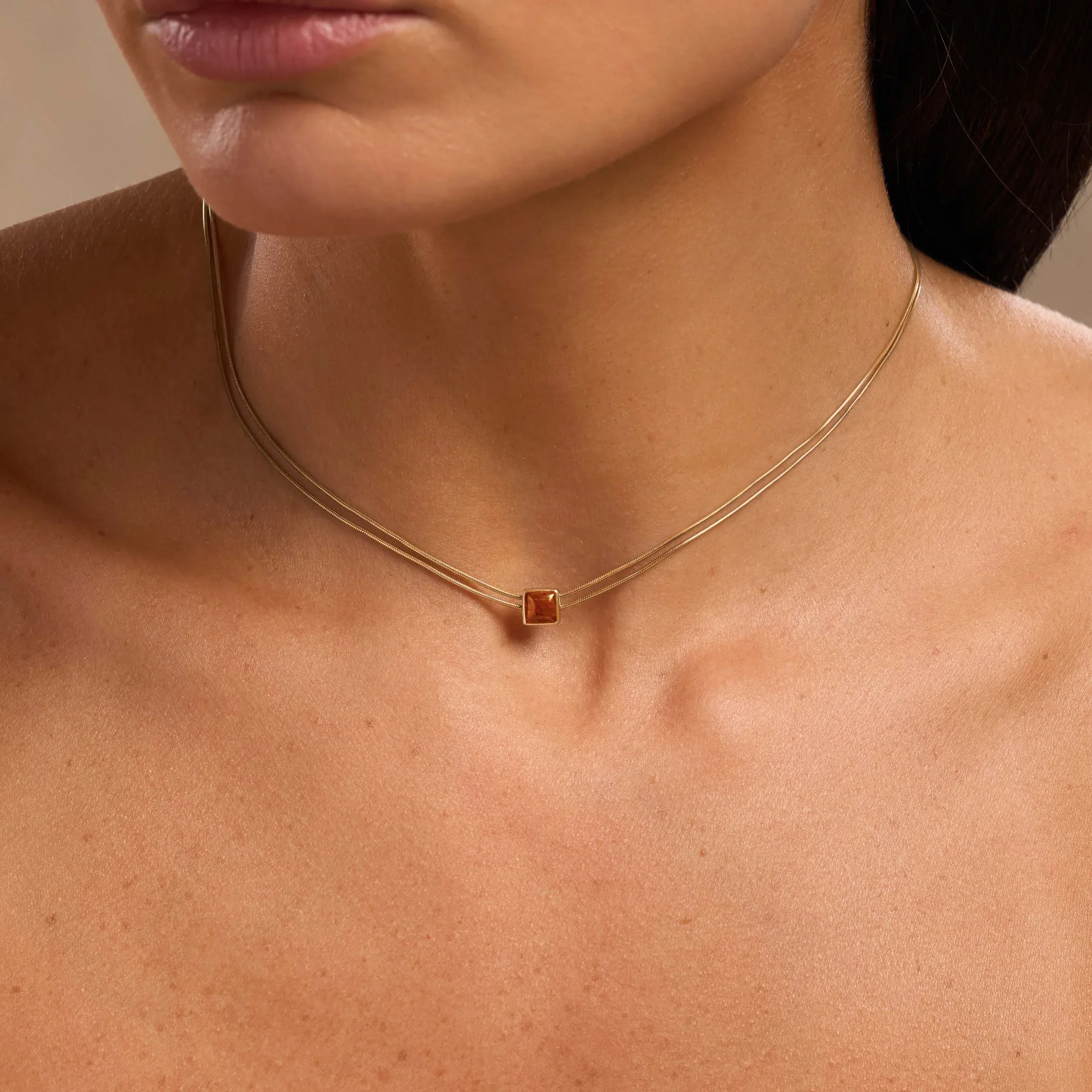 Renew & Energize - Garnet Evil Eye January Birthstone Necklace - Image 4