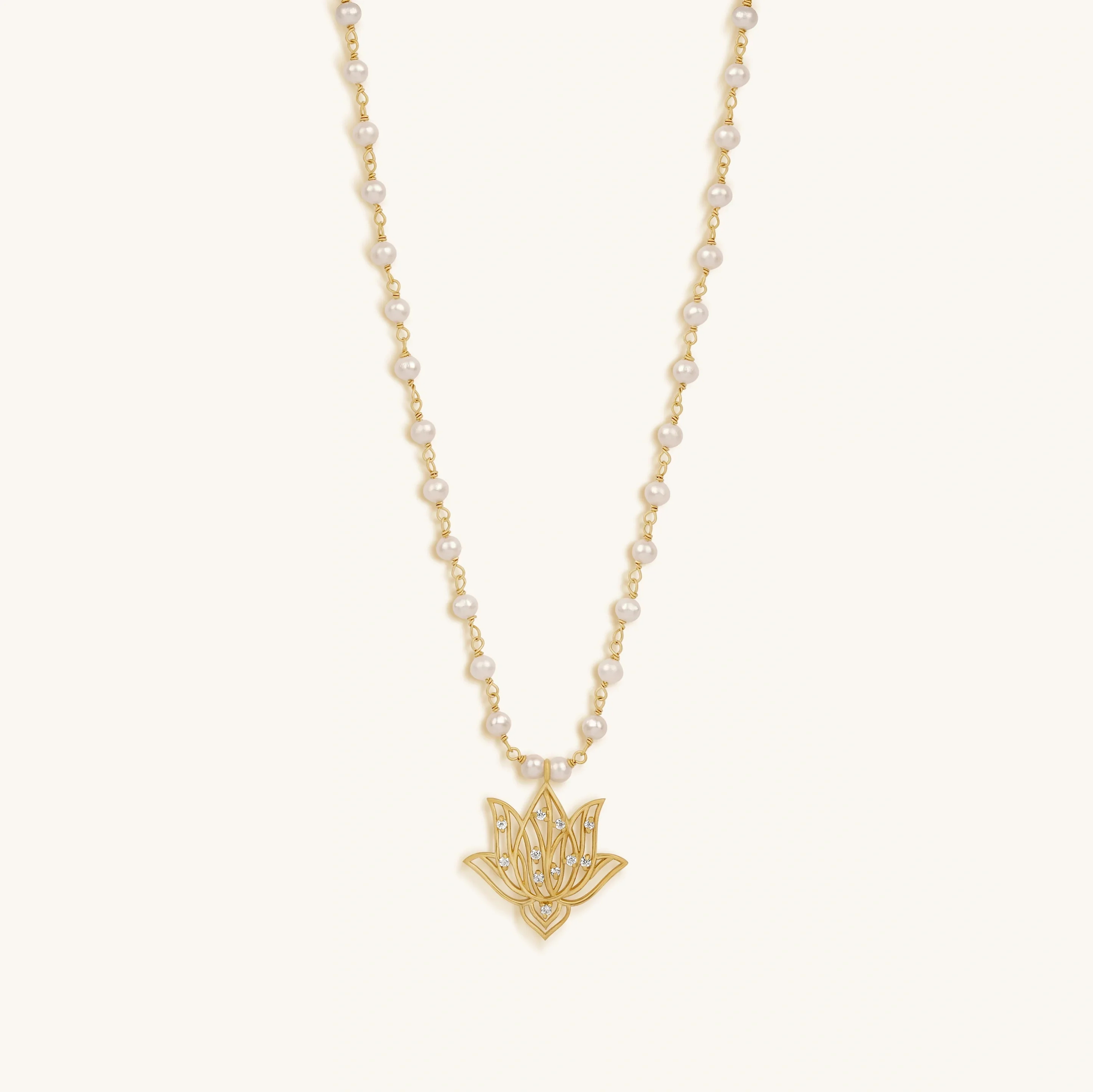 Renewed Intuition Lotus Pearl Necklace
