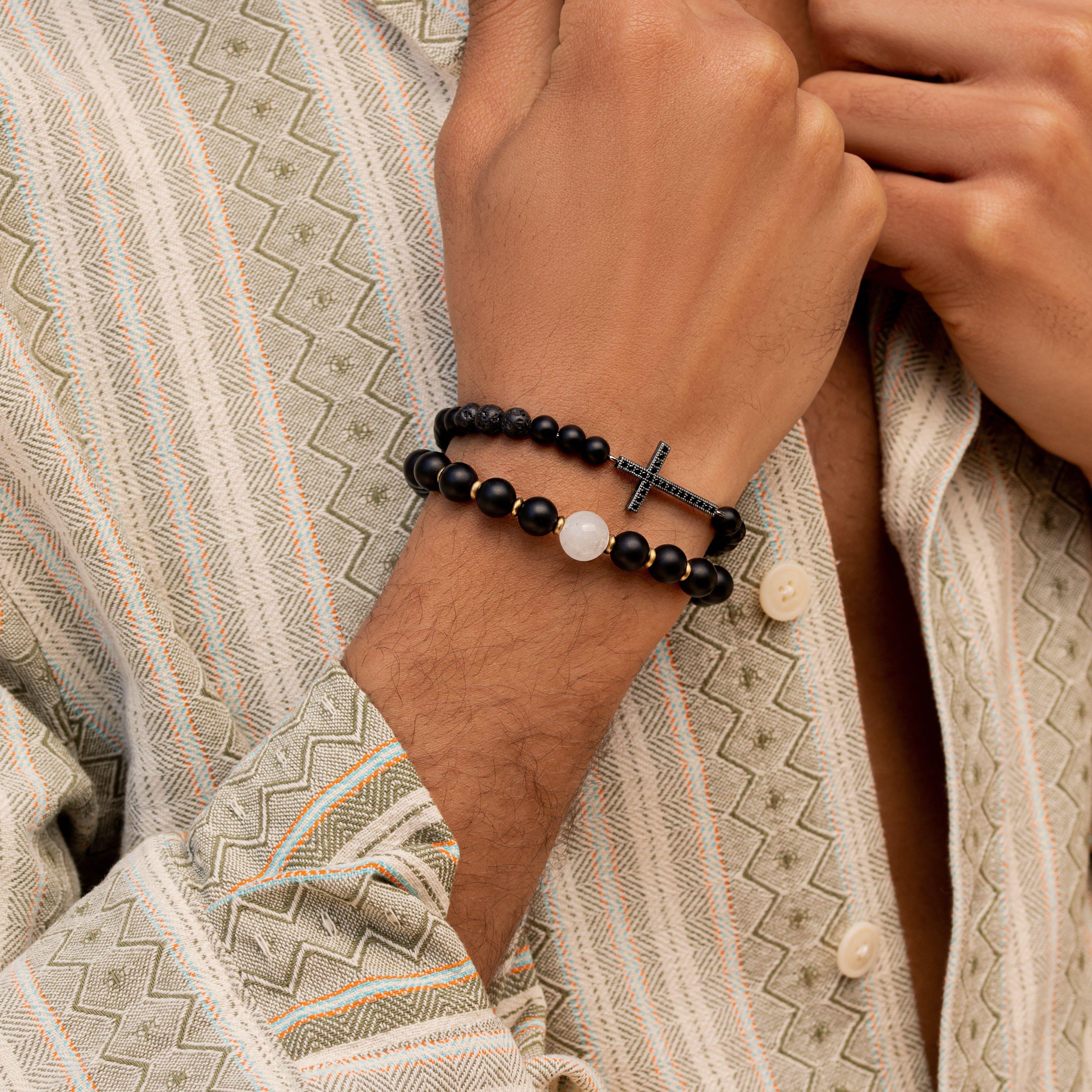 Rooted Faith - Lava Cross Bracelet - Image 2