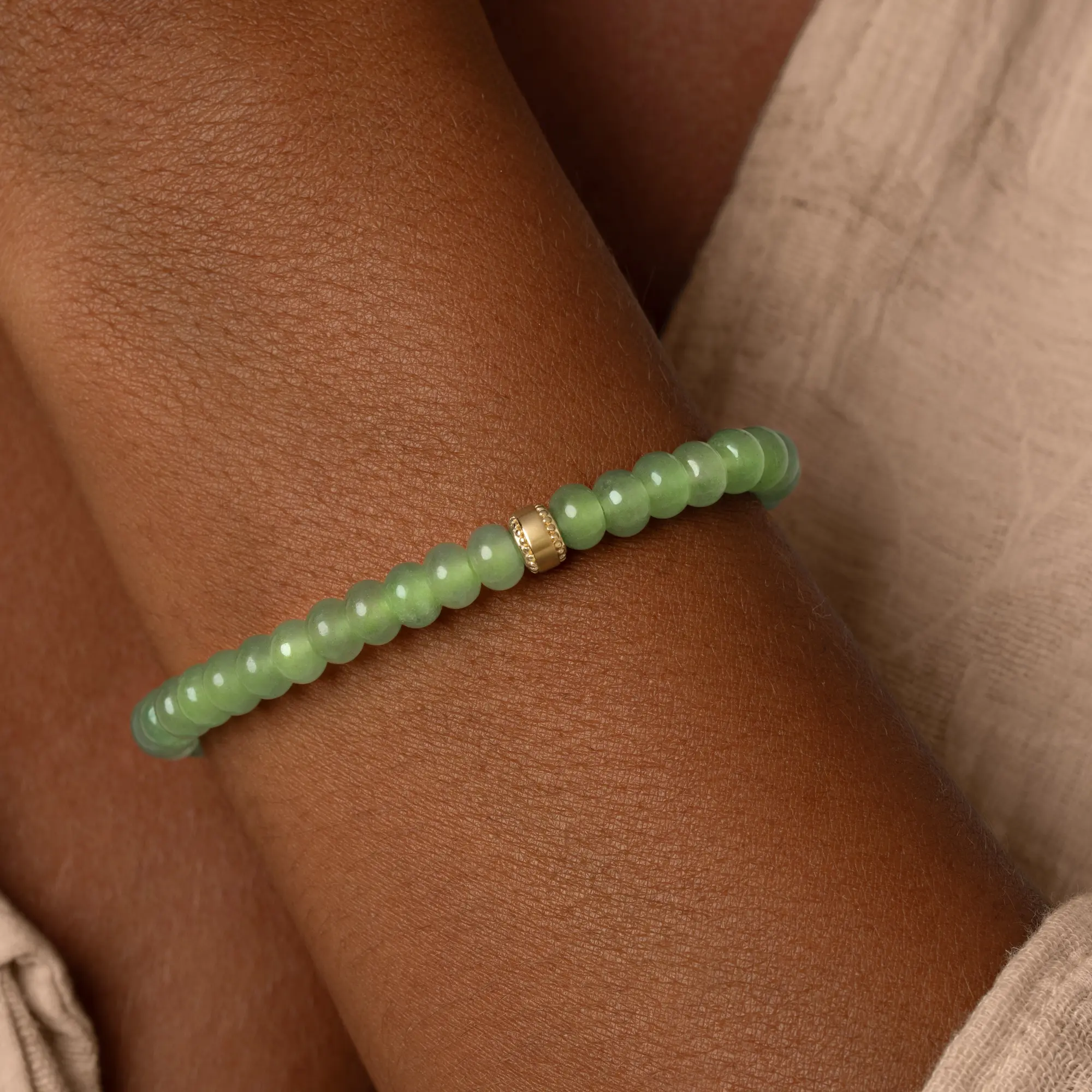 Sacred Balance Jade Stretch Bracelet - Image 2