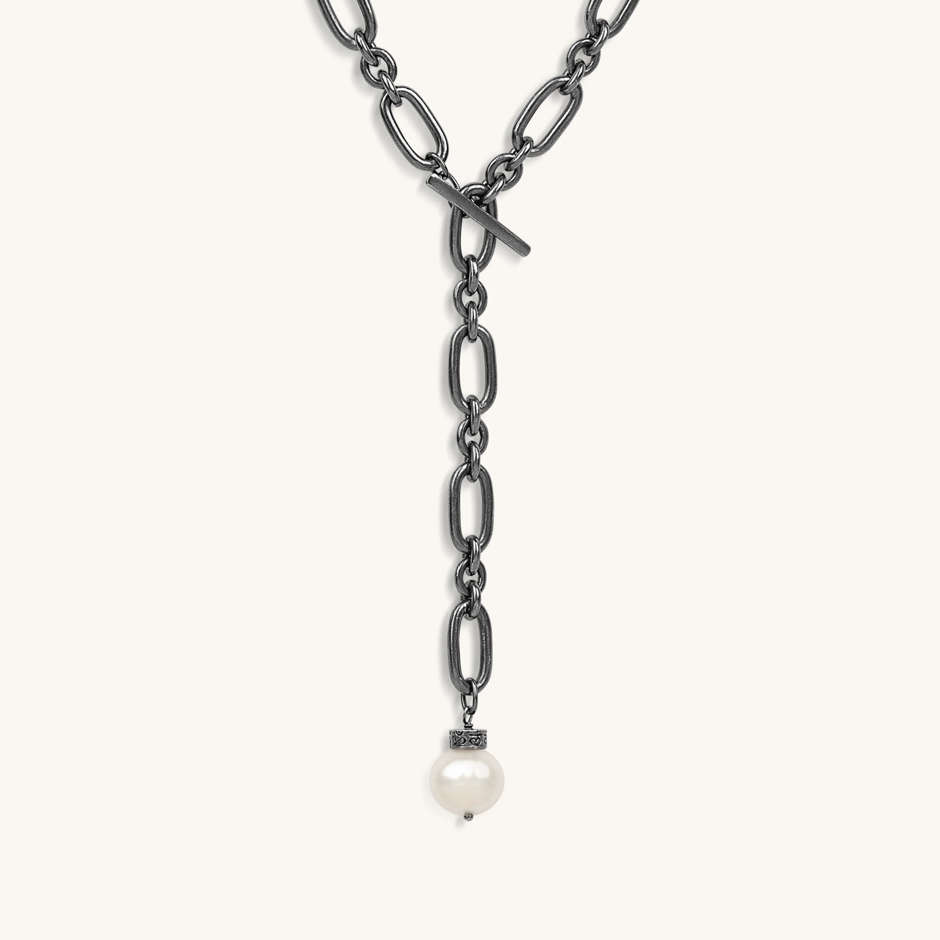 Sacred Connections Sterling Silver Pearl Charm Necklace - Image 3
