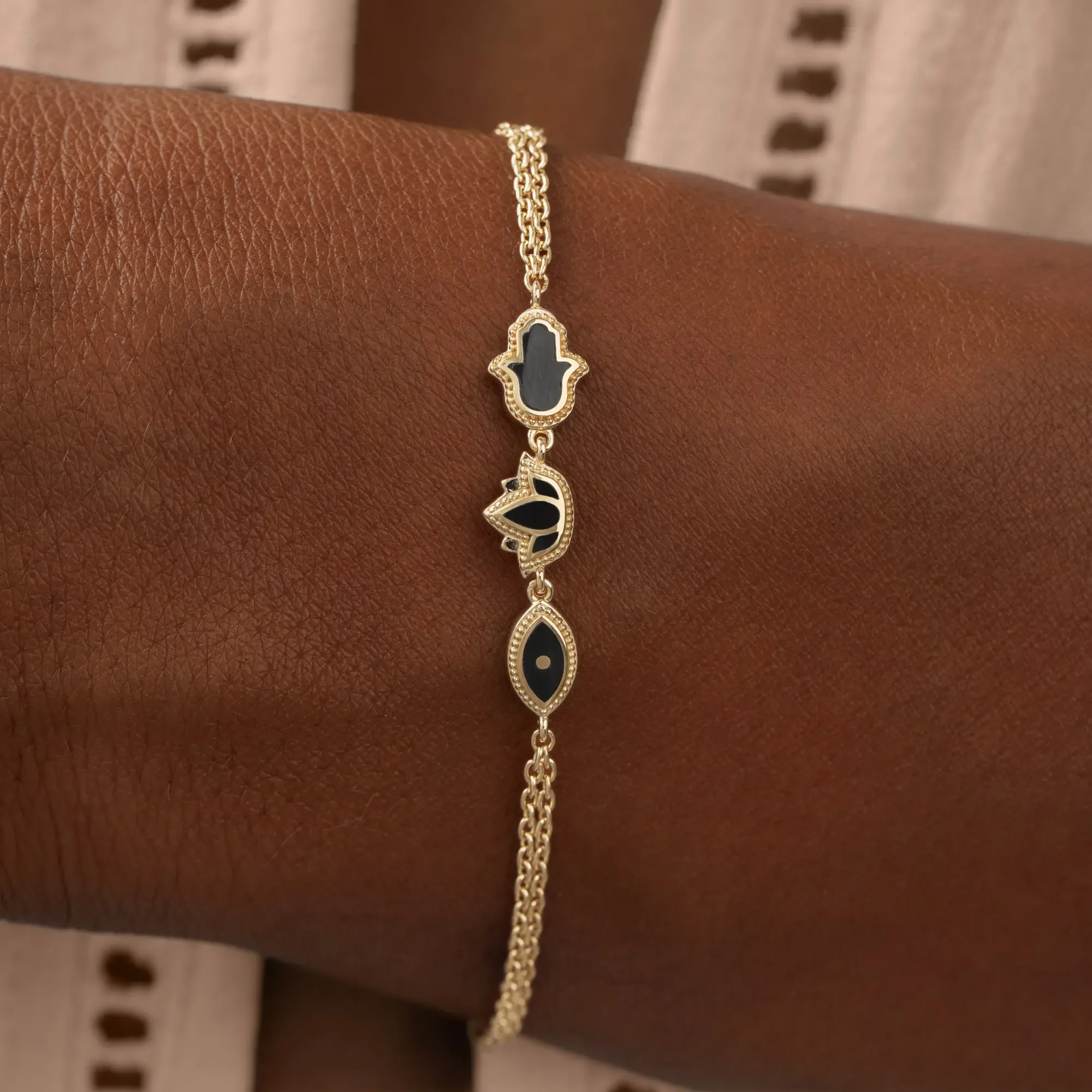 Sacred Poise Multi-Charm Onyx Bracelet - Image 2