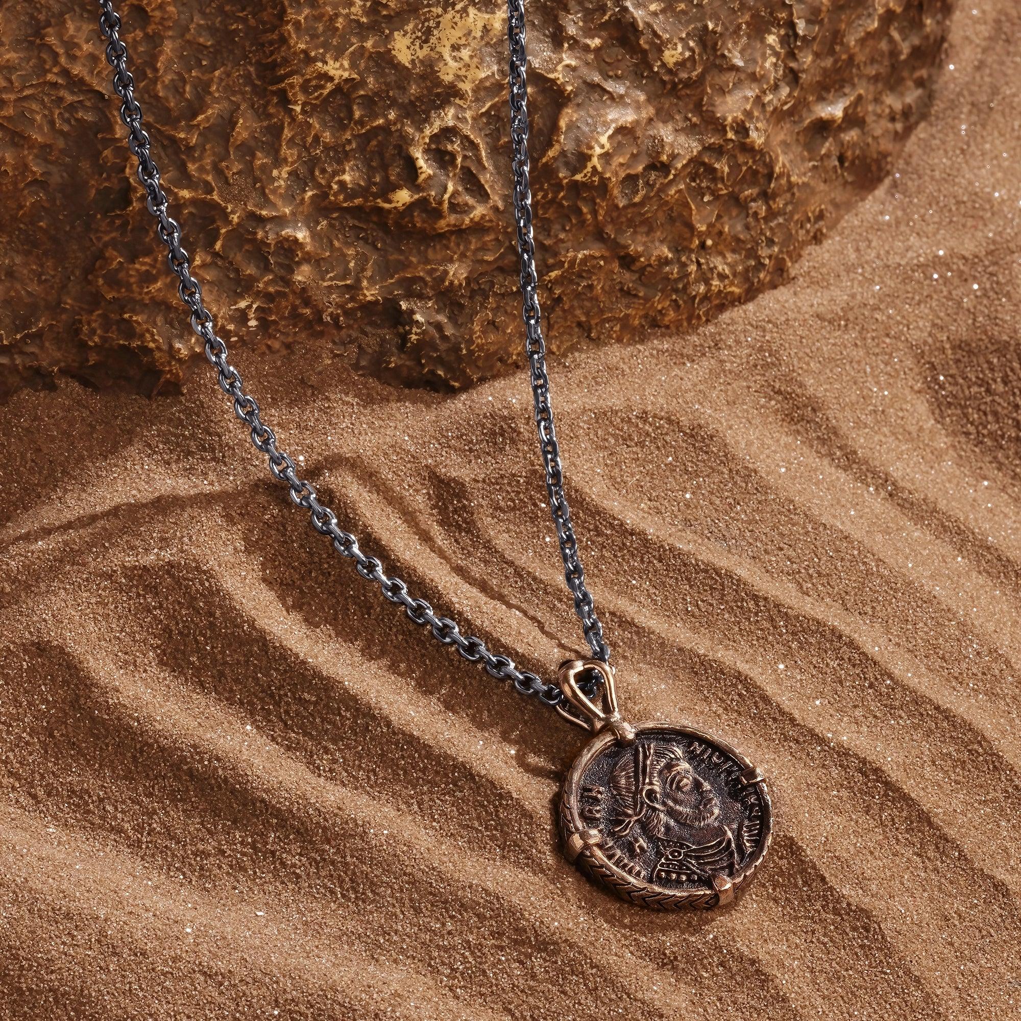 Sacred Service - Onyx Augustus Caesar Coin Necklace
