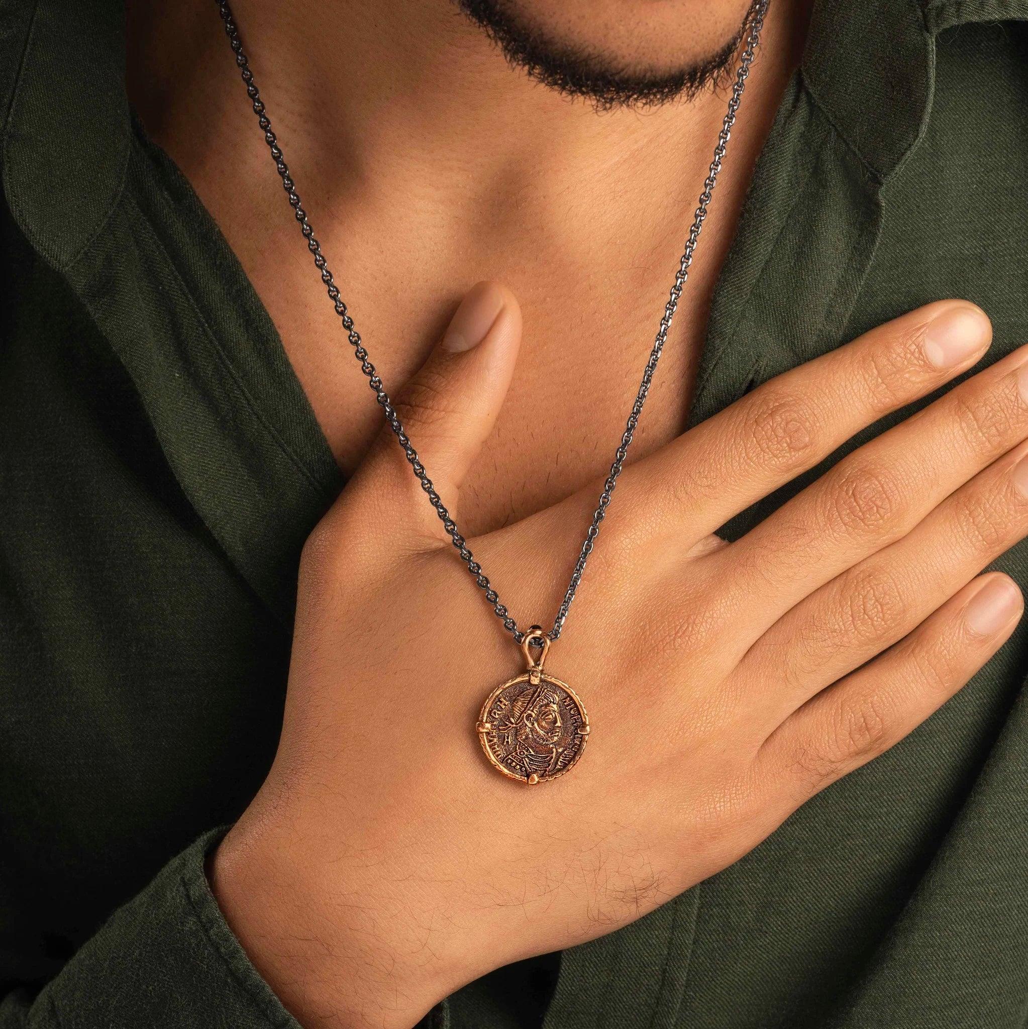 Sacred Service - Onyx Augustus Caesar Coin Necklace - Image 2