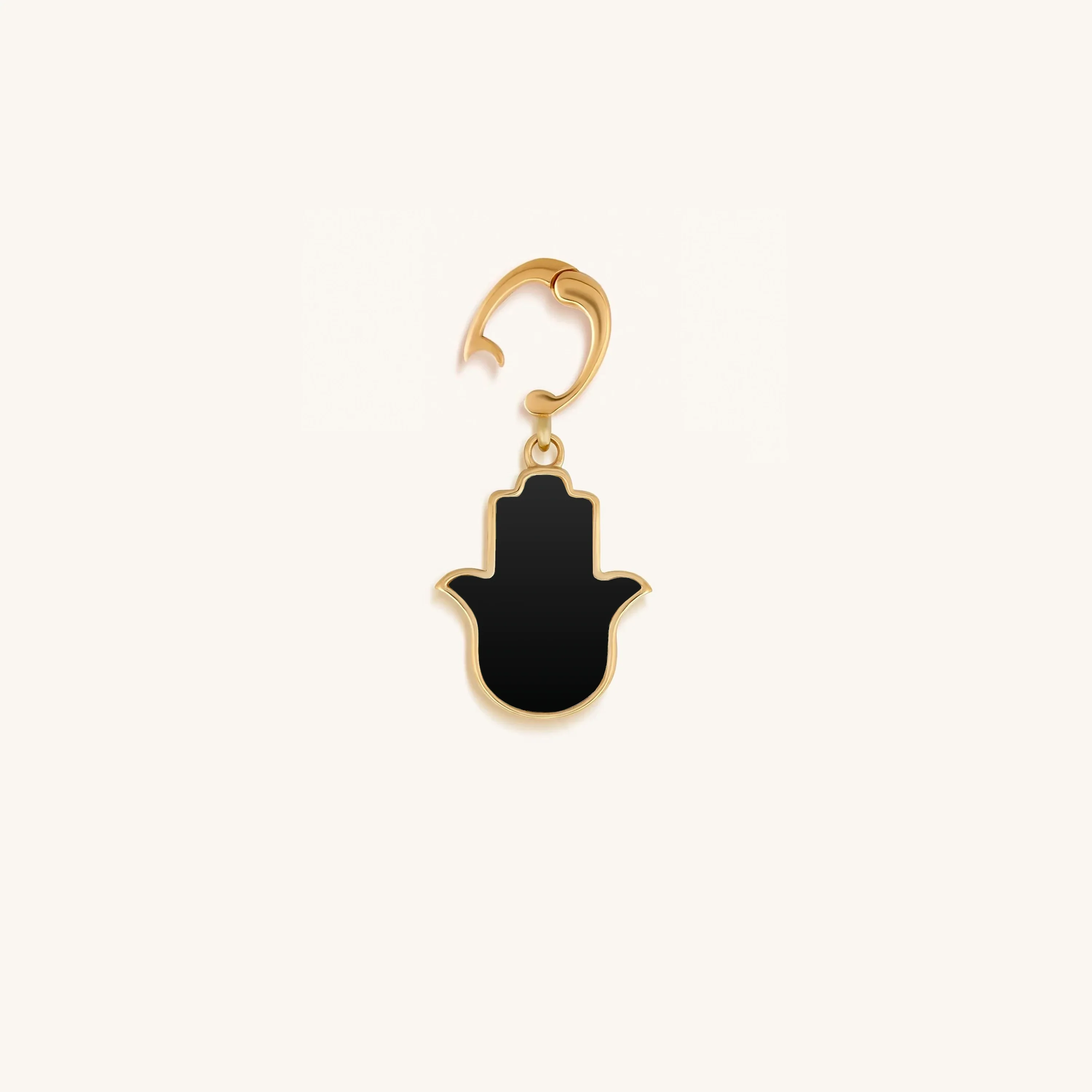 Sacred Timing Black Onyx Hamsa Engravable Charm - Image 4