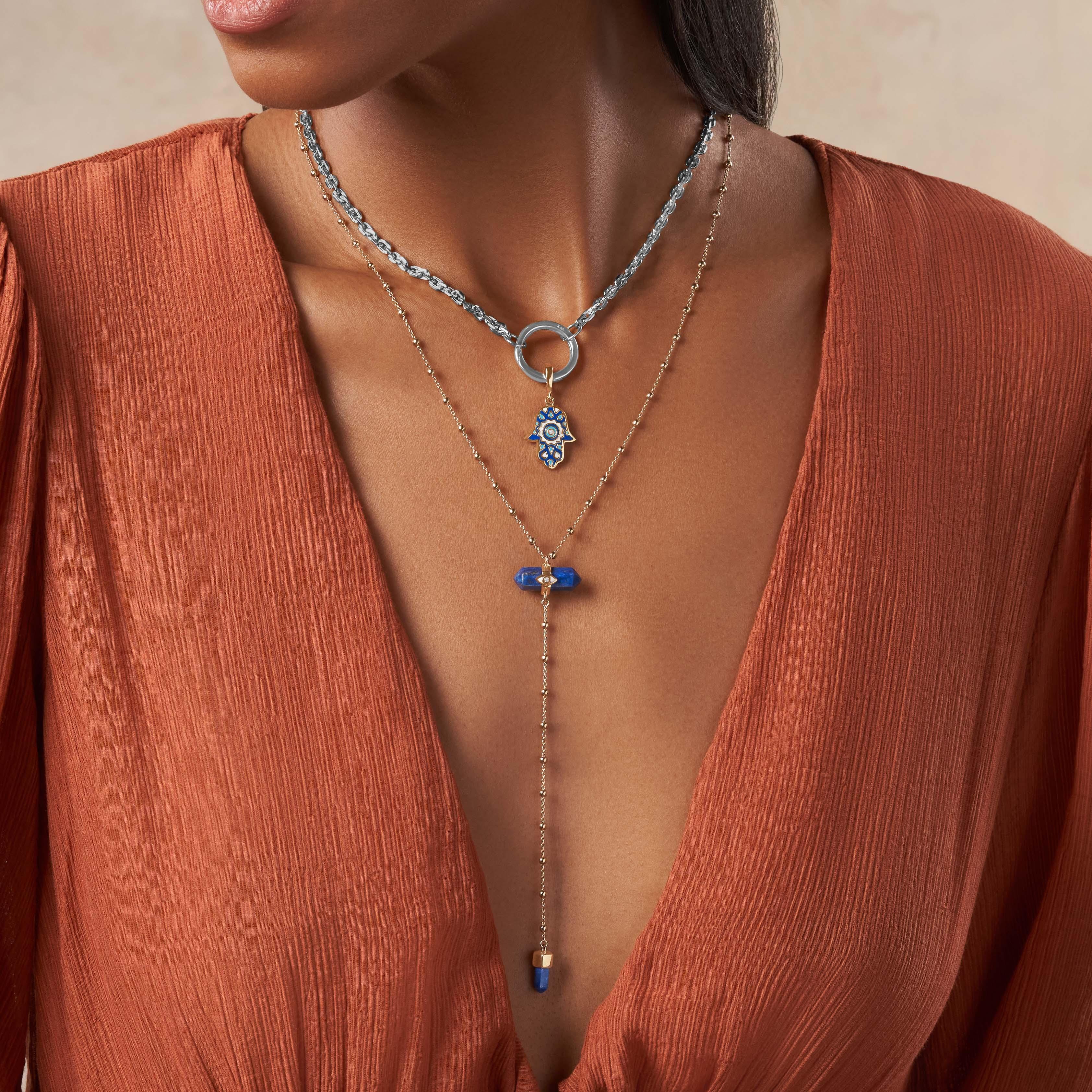 Safe & Sound - Silver Patterned Hamsa Charm - Image 2