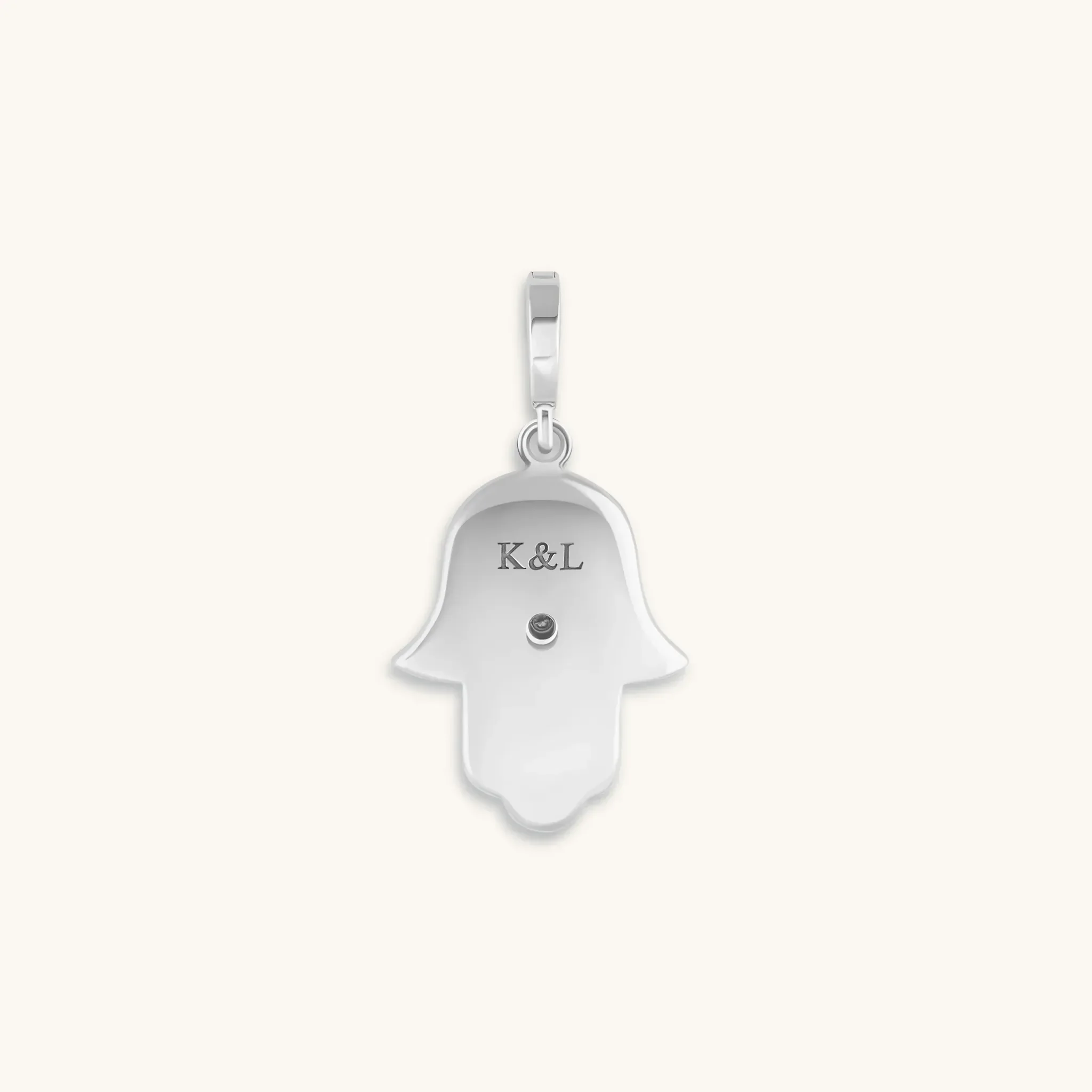Safe & Sound - Silver Patterned Hamsa Charm - Image 4
