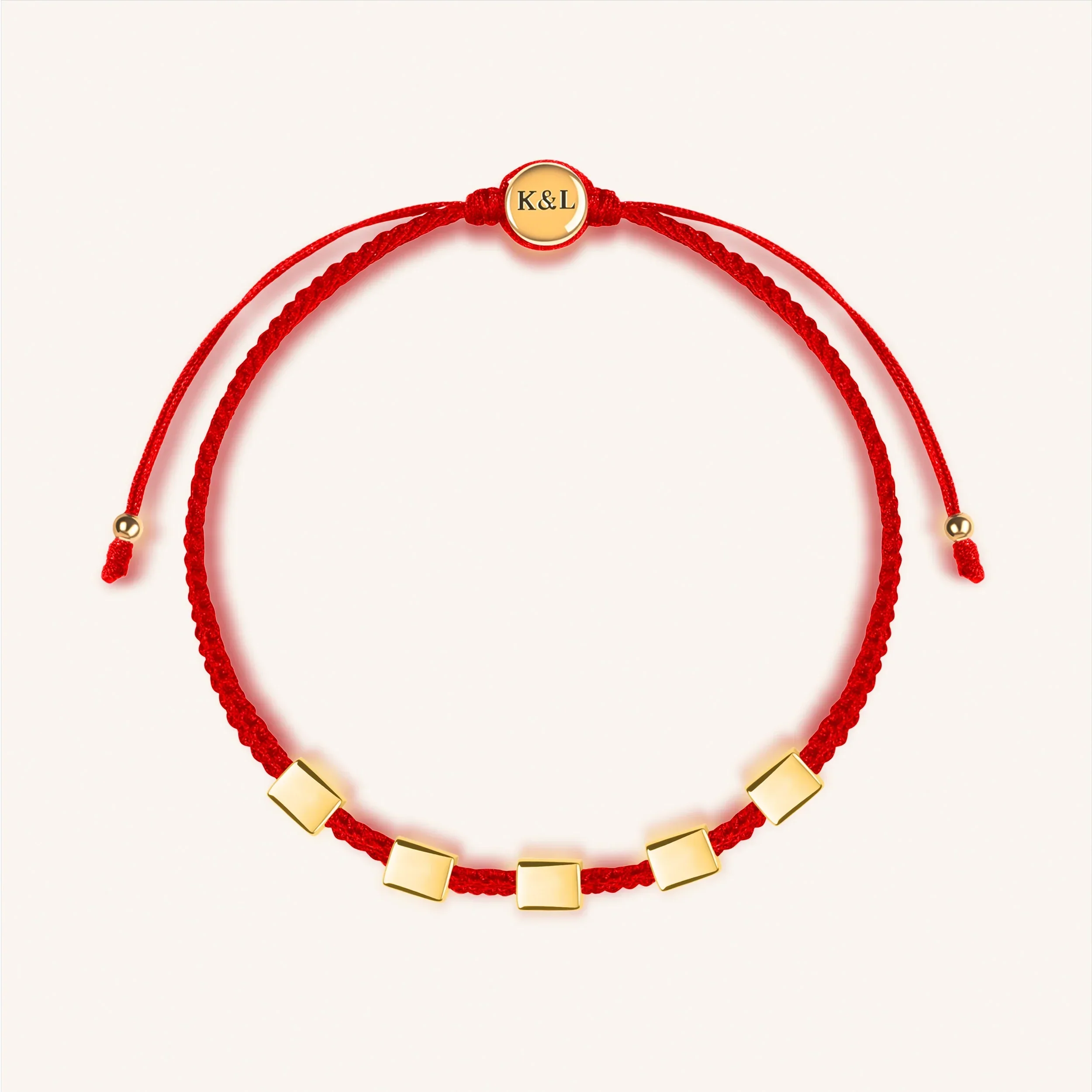Seek Wisdom - Red String White Enamel Multi Charm Bracelet - Image 3