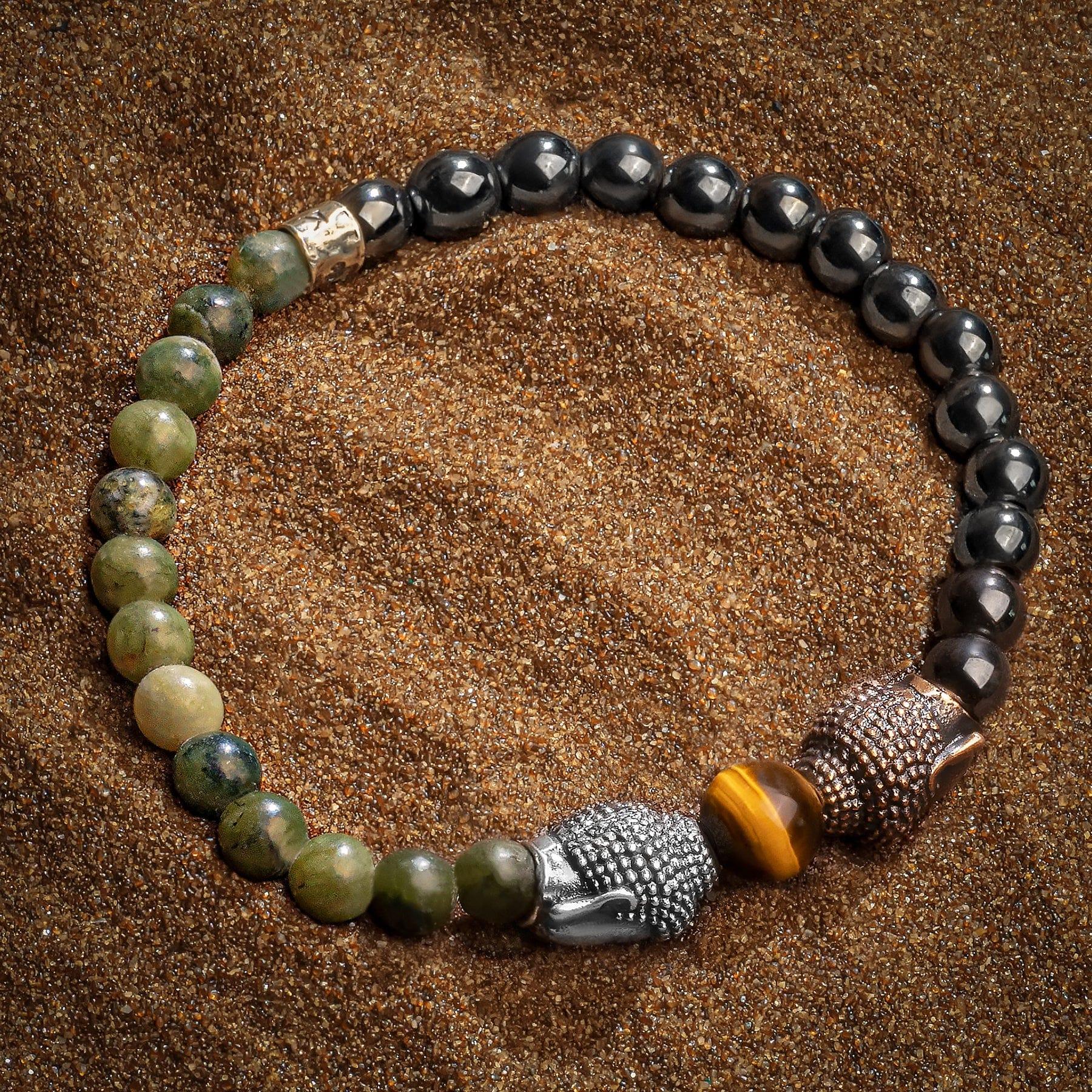 Serene Existence - Jade Hematite Buddha Bracelet - Image 3