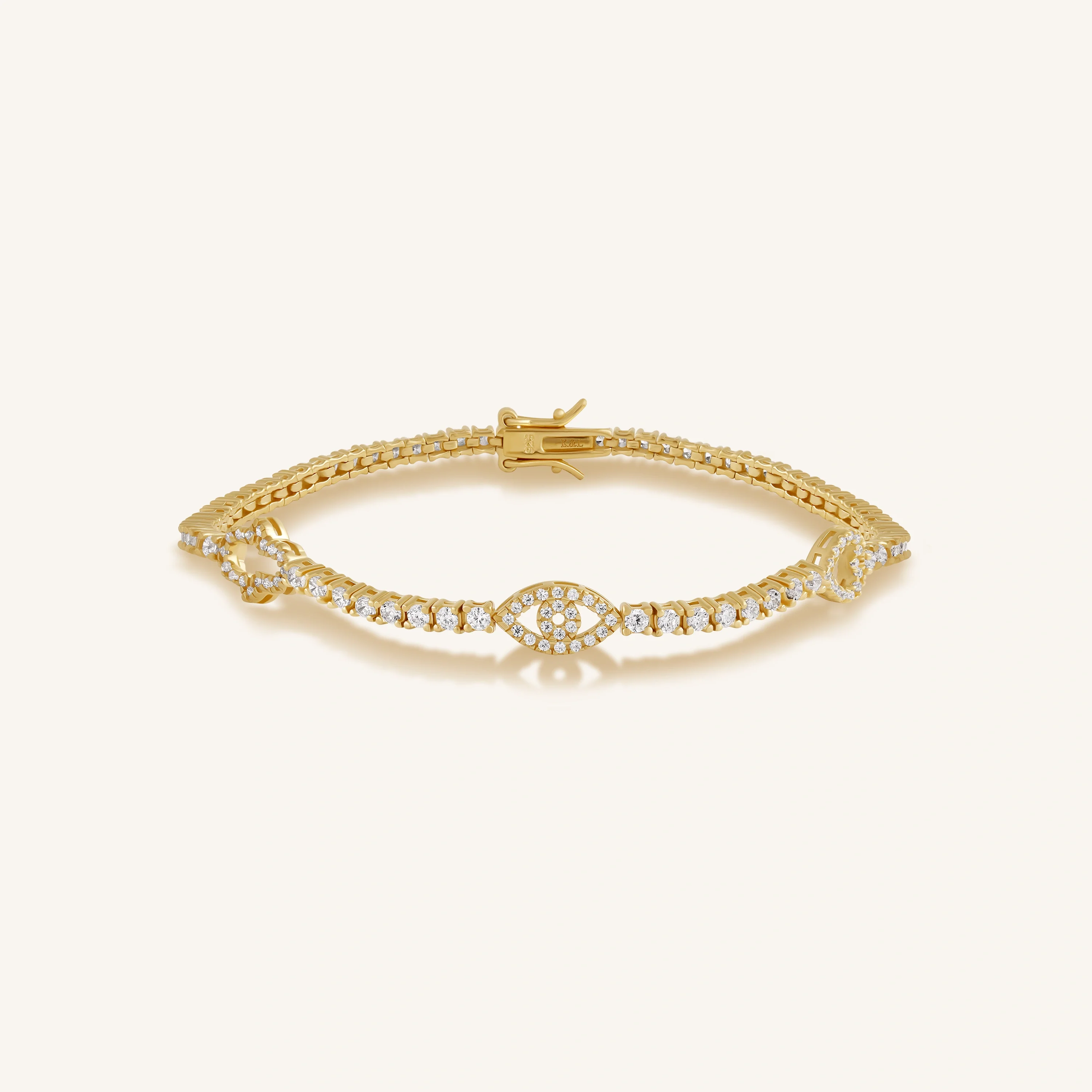 Serene Guardian Hamsa Heart Evil Eye Bracelet - Image 3