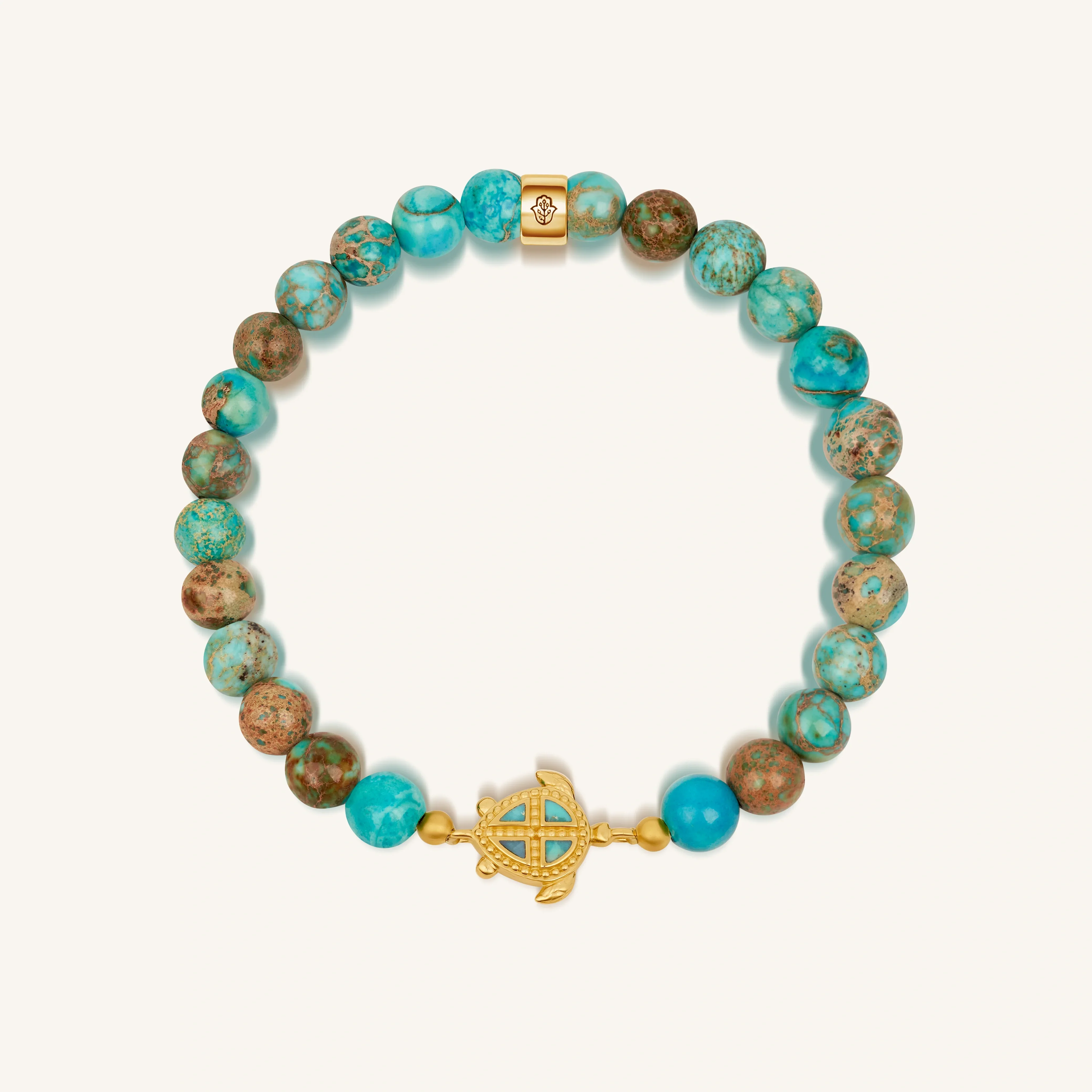 Serene Mentality Turquoise Turtle Gold Bracelet