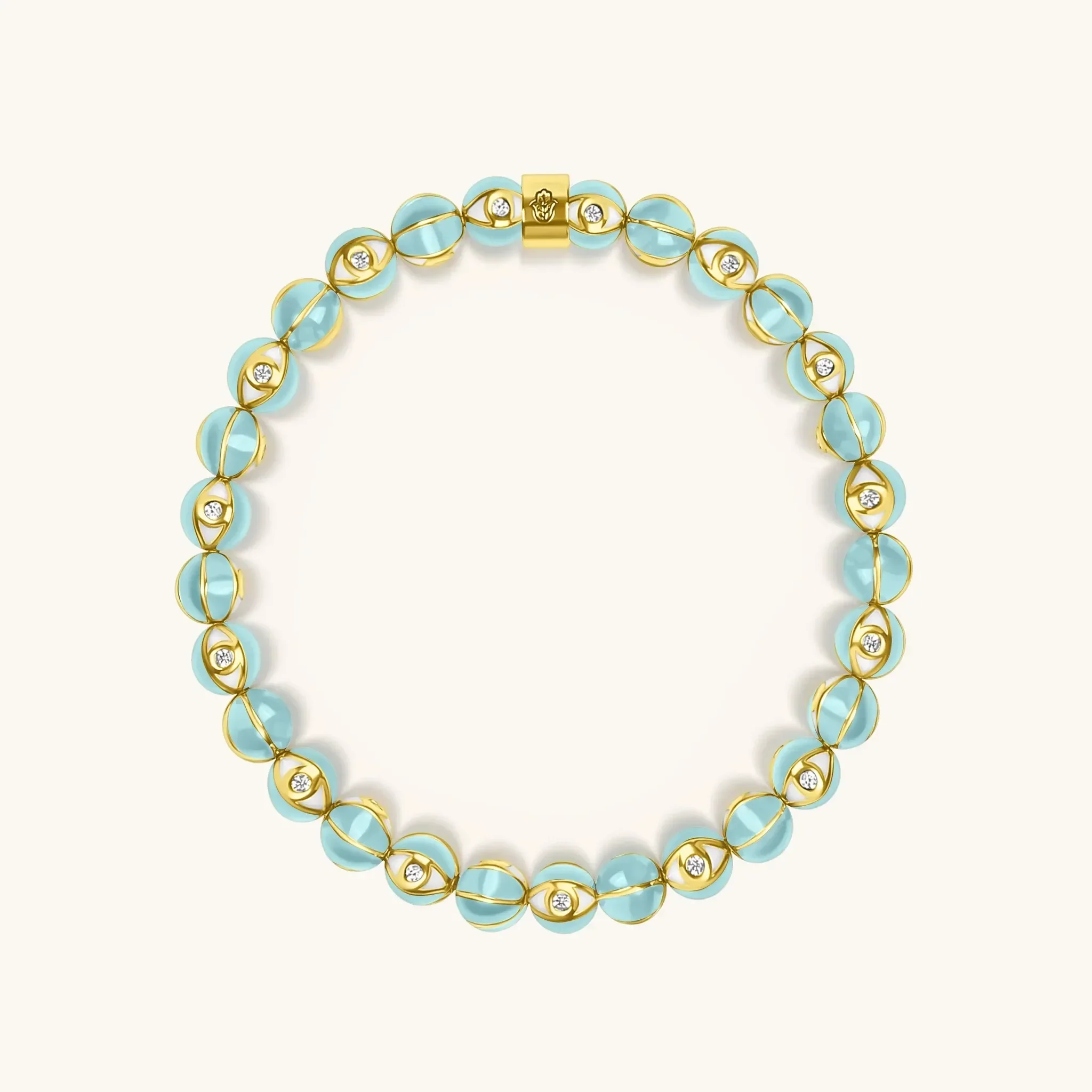 Serene Protection - Turquoise Enamel Evil Eye Charm Bracelet