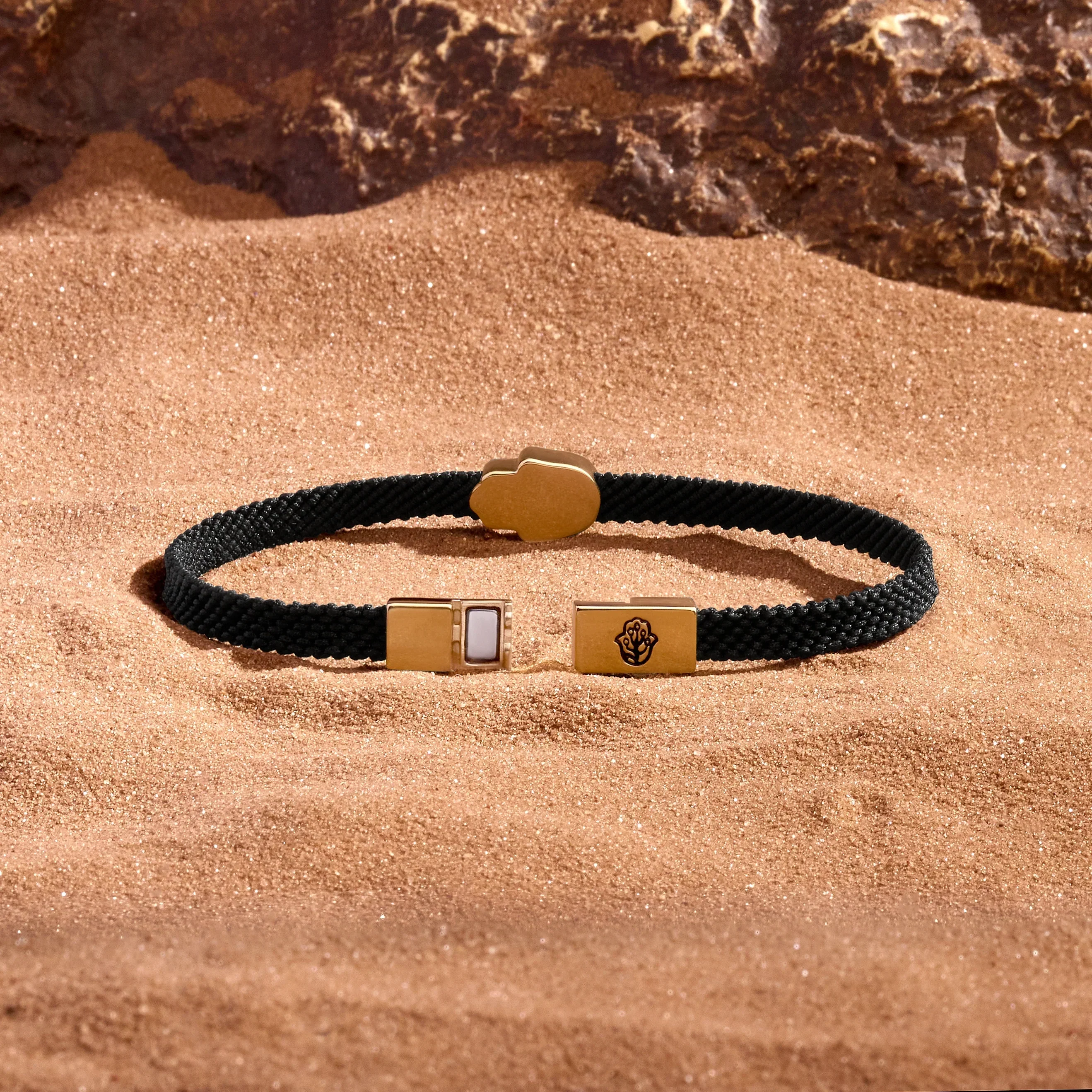 Shield of Serenity Onyx Hamsa Black String Bracelet - Image 4