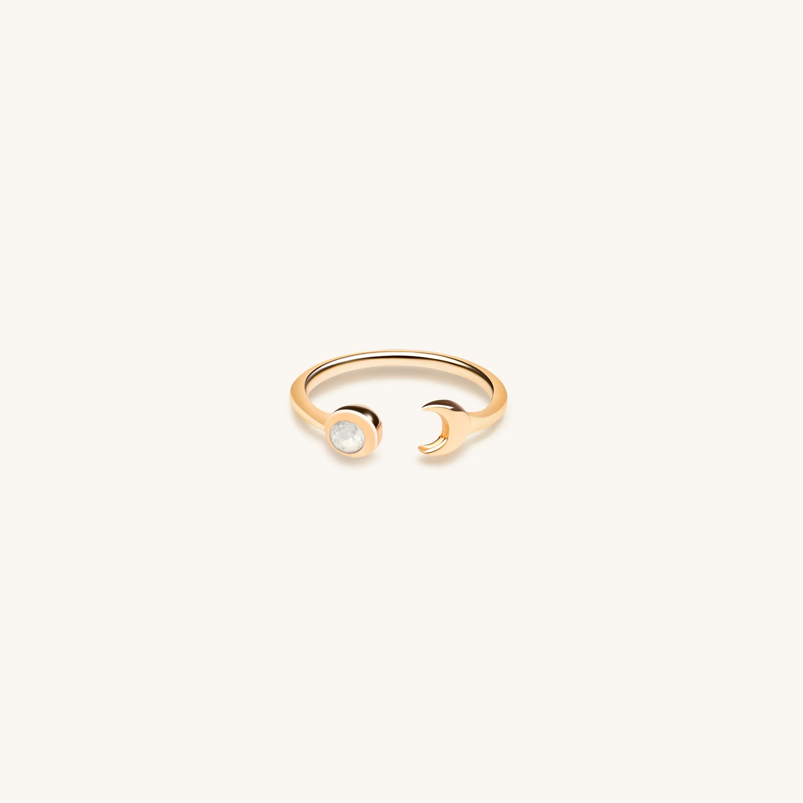 Shift in Consciousness - Moonstone Gold Moon Ring - Image 3