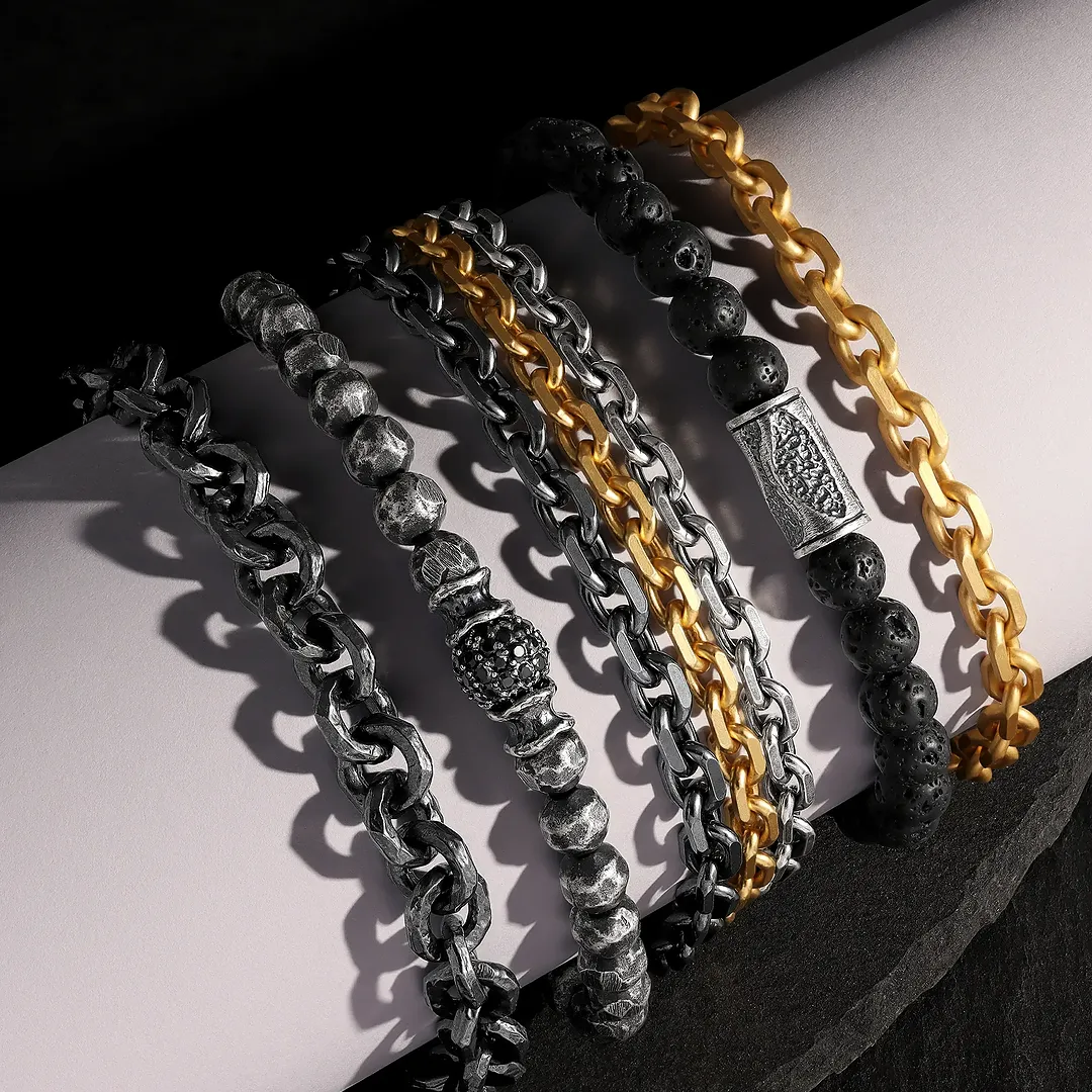 Eclipse Forge Dual Chain Macramé Bracelet - Image 3