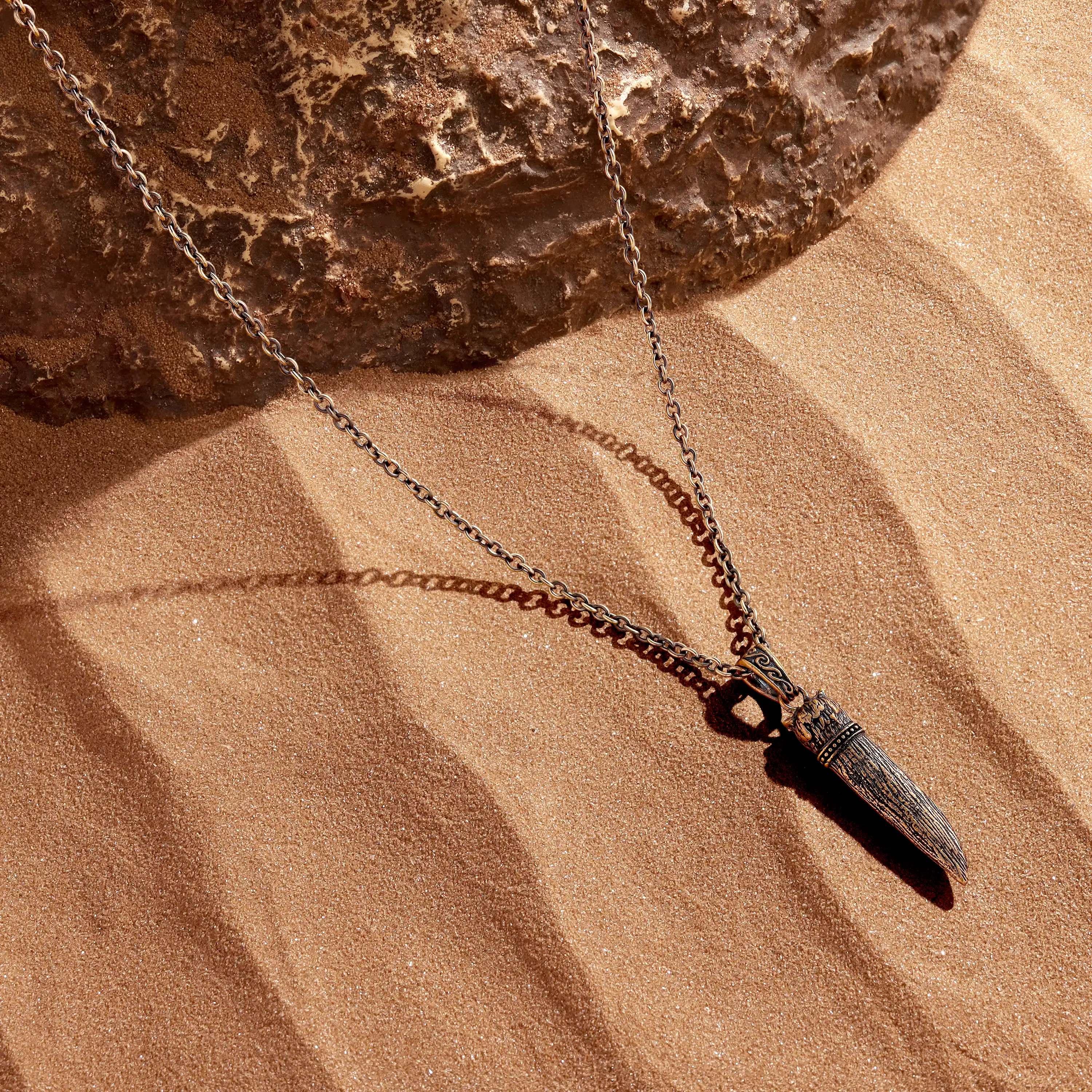 Silent Guardian – Owl Dagger Onyx Necklace - Image 3