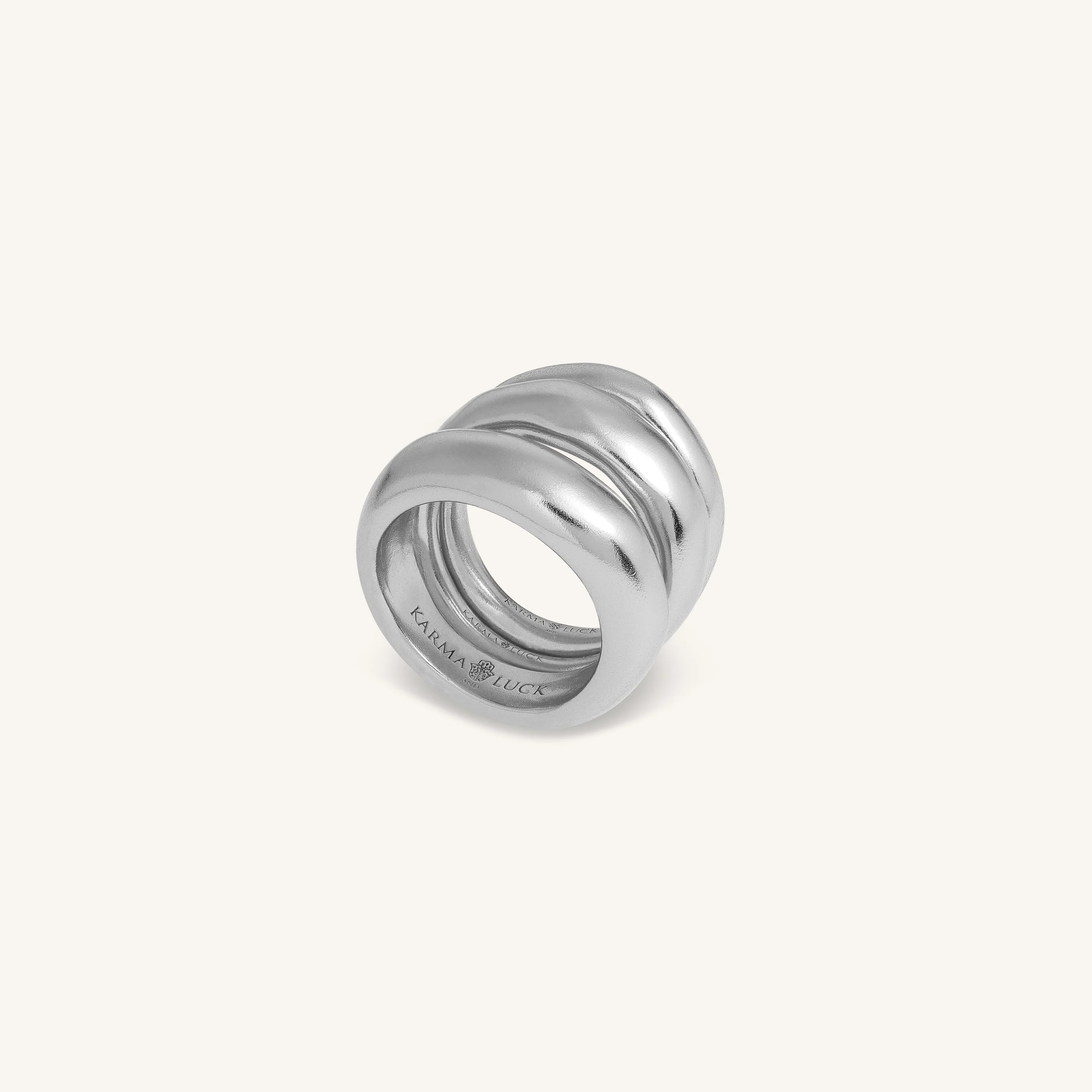 Silver Trine Balance Ring Stack