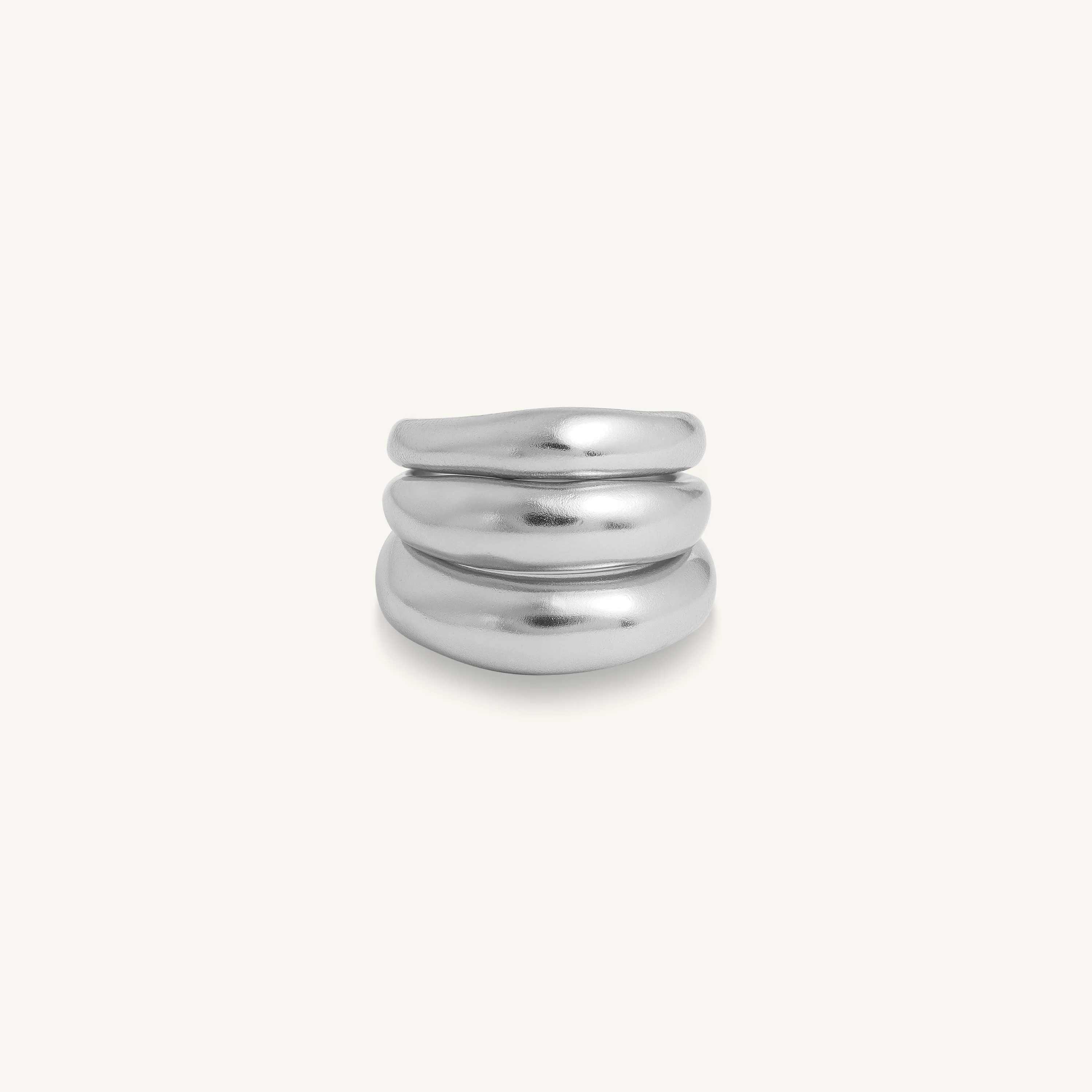 Silver Trine Balance Ring Stack - Image 3