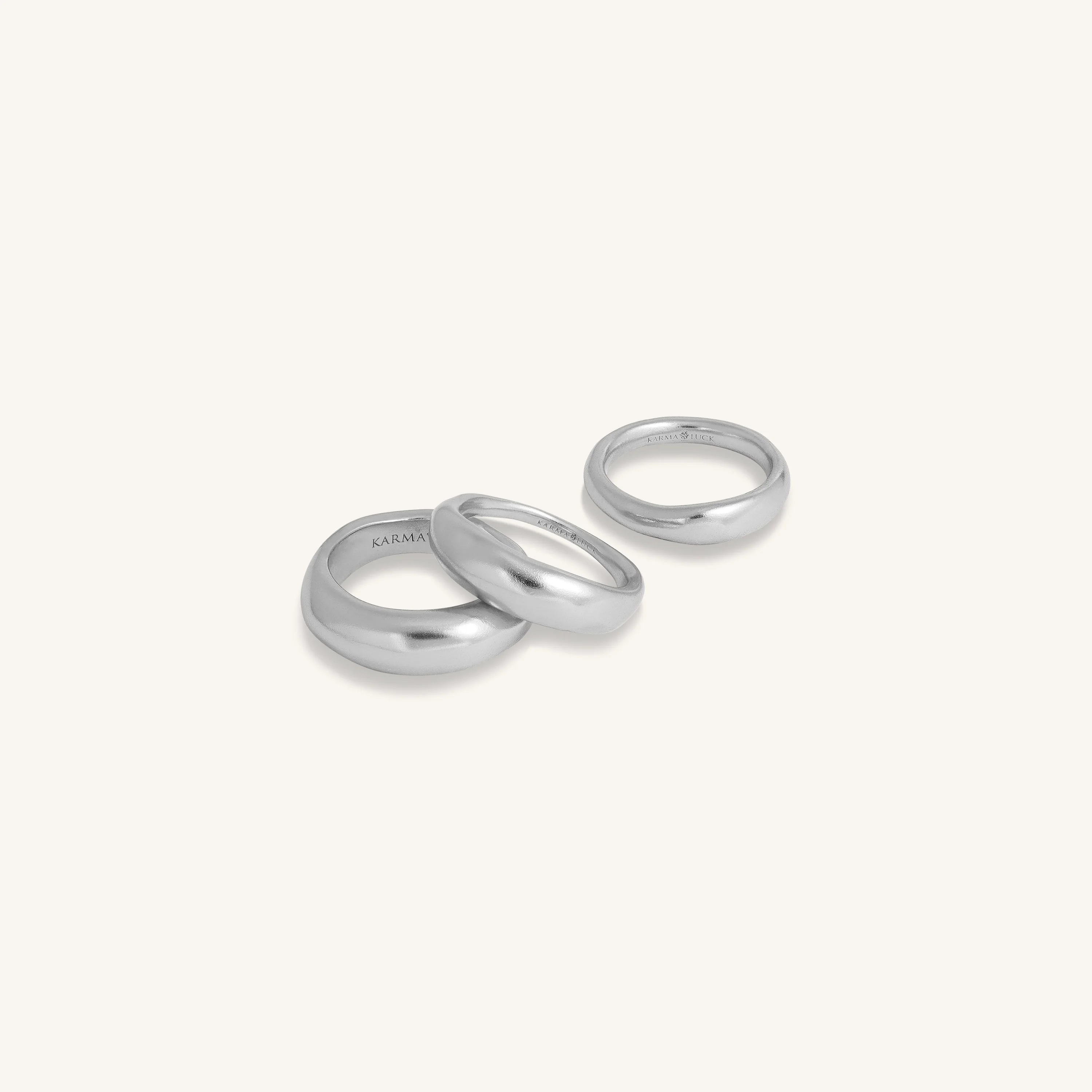 Silver Trine Balance Ring Stack - Image 4